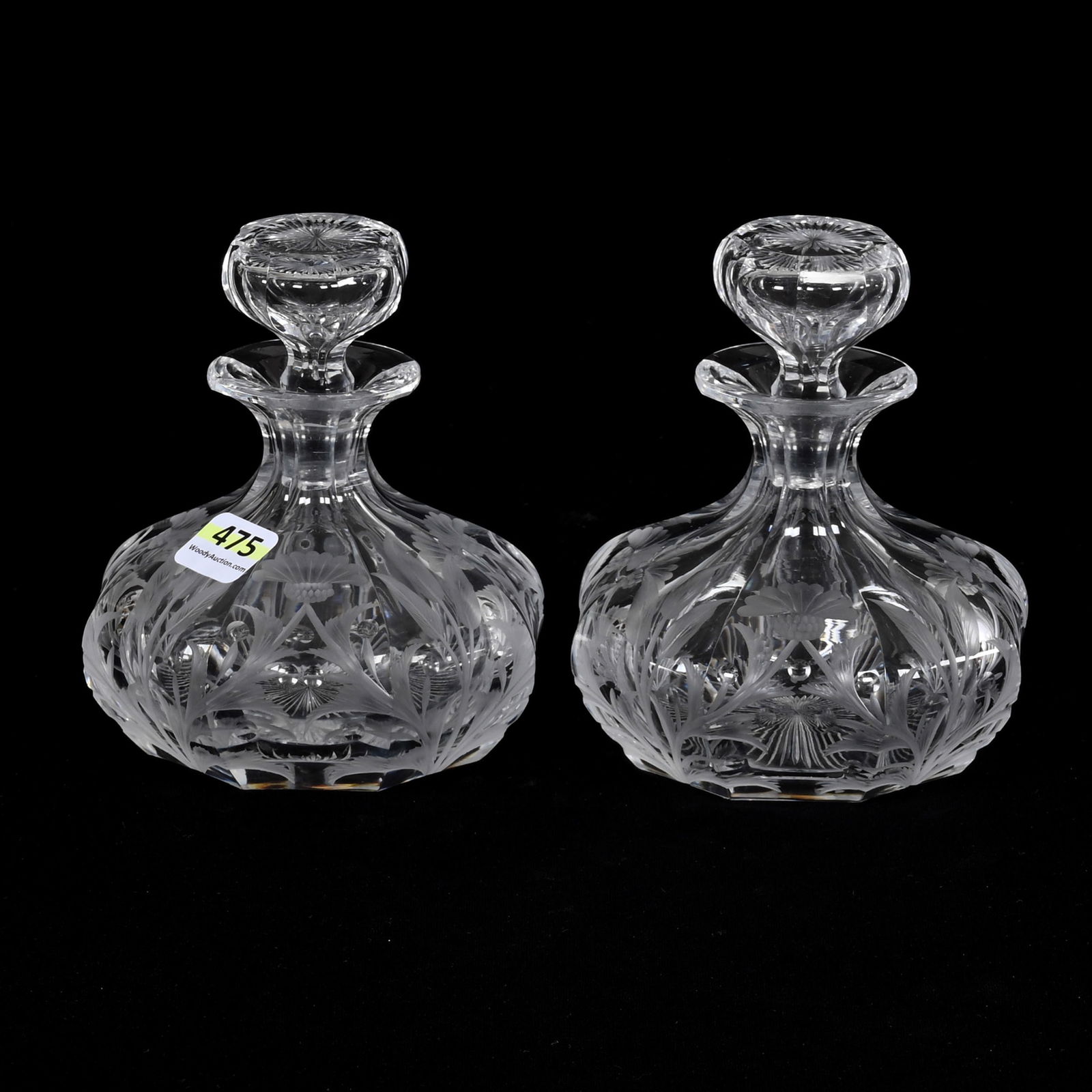 Pair Cologne Bottles, American Brilliant Cut Glass (1 of 4)