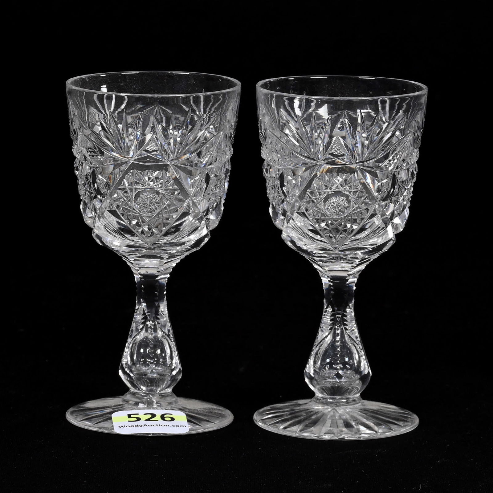 Pair Cordial Stems, ABCG, Signed Libbey Colonna (1 of 3)