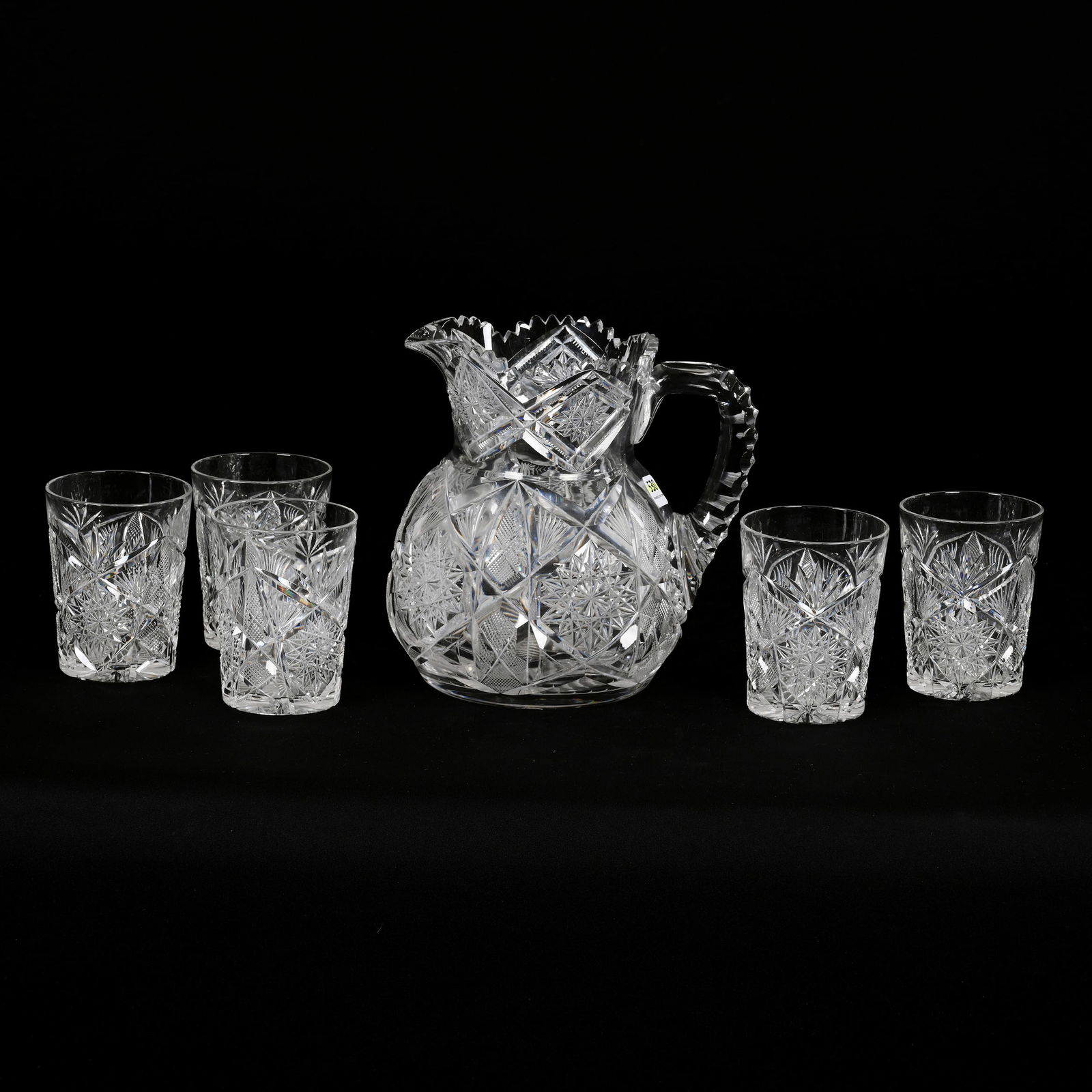 Water Set, ABCG, Signed Libbey Jewel Pattern (1 of 5)
