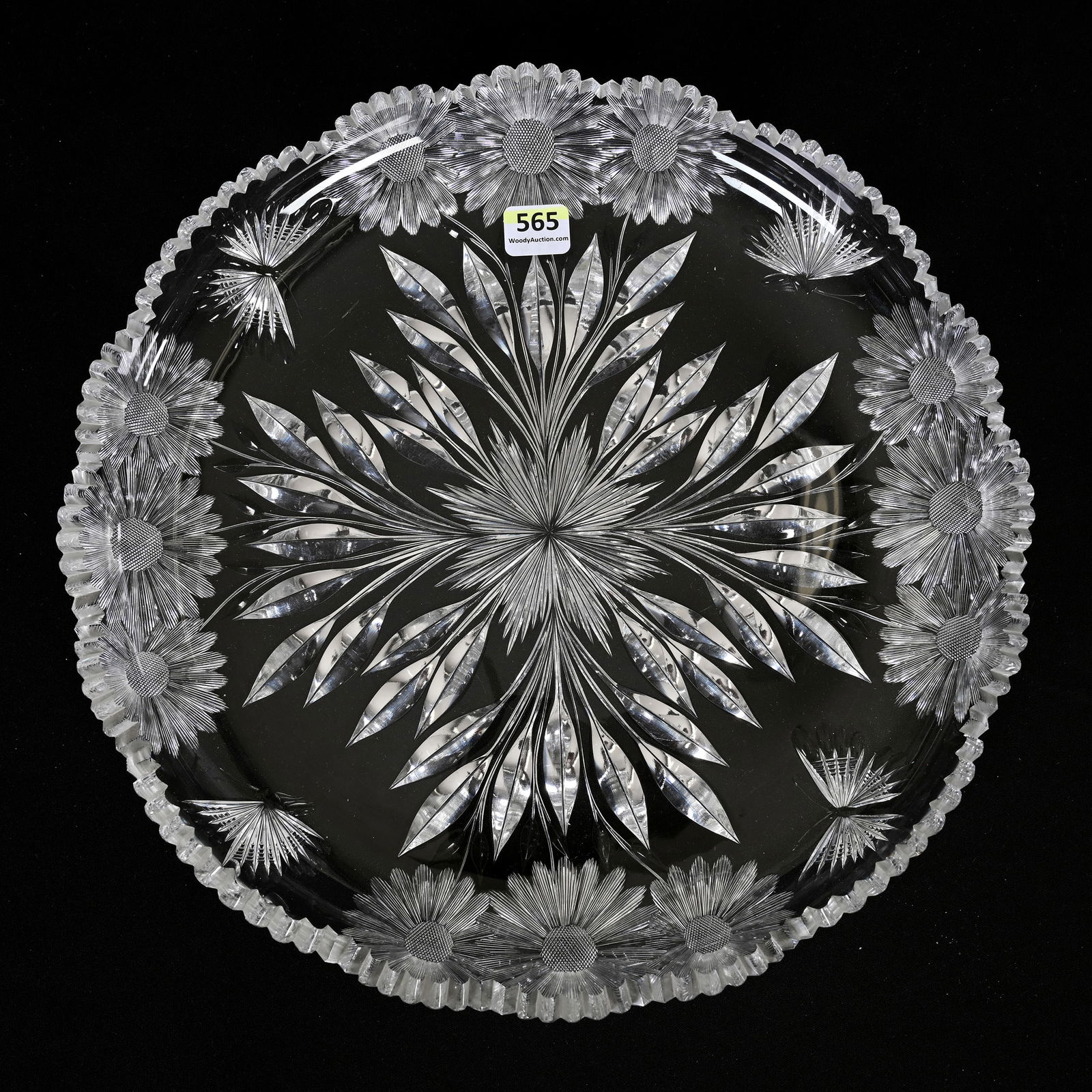 Round Tray, American Brilliant Cut Glass (1 of 3)