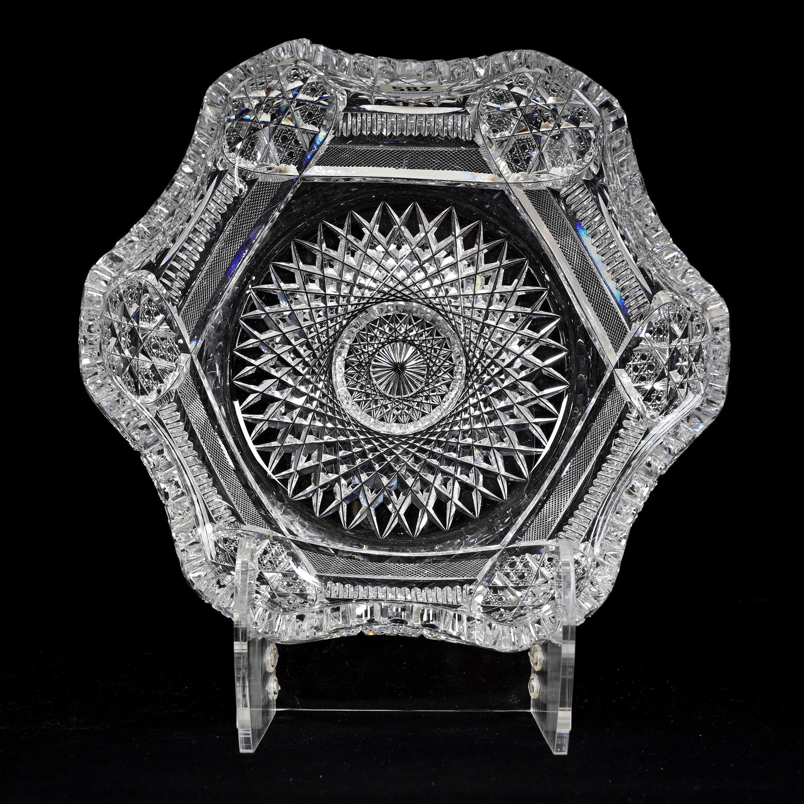 Bowl, American Brilliant Cut Glass, Six-Sided (1 of 3)