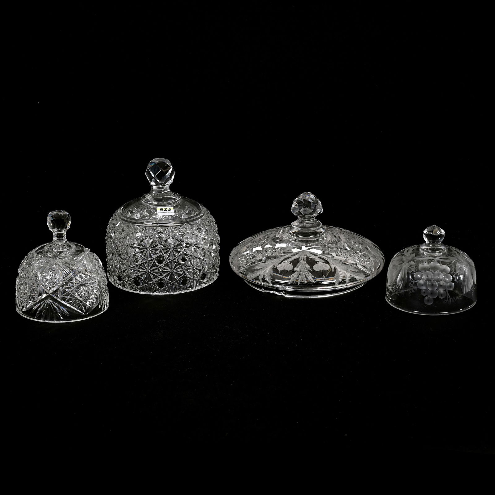 (4) Lids, American Brilliant Cut Glass (1 of 3)