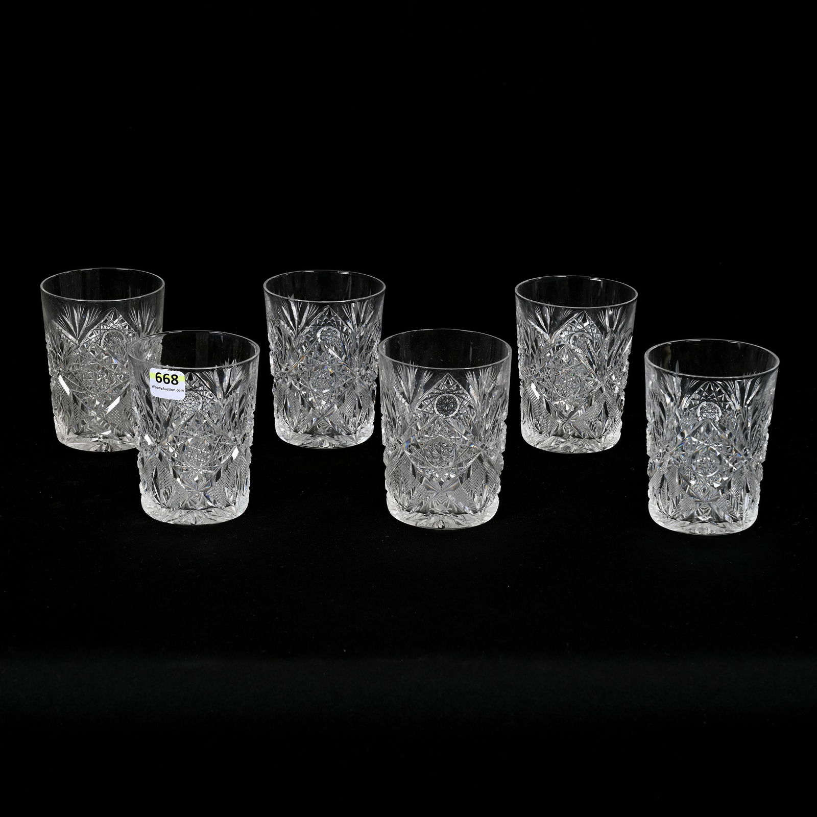 (6) Tumblers, ABCG, Signed Egginton Lotus Pattern (1 of 3)
