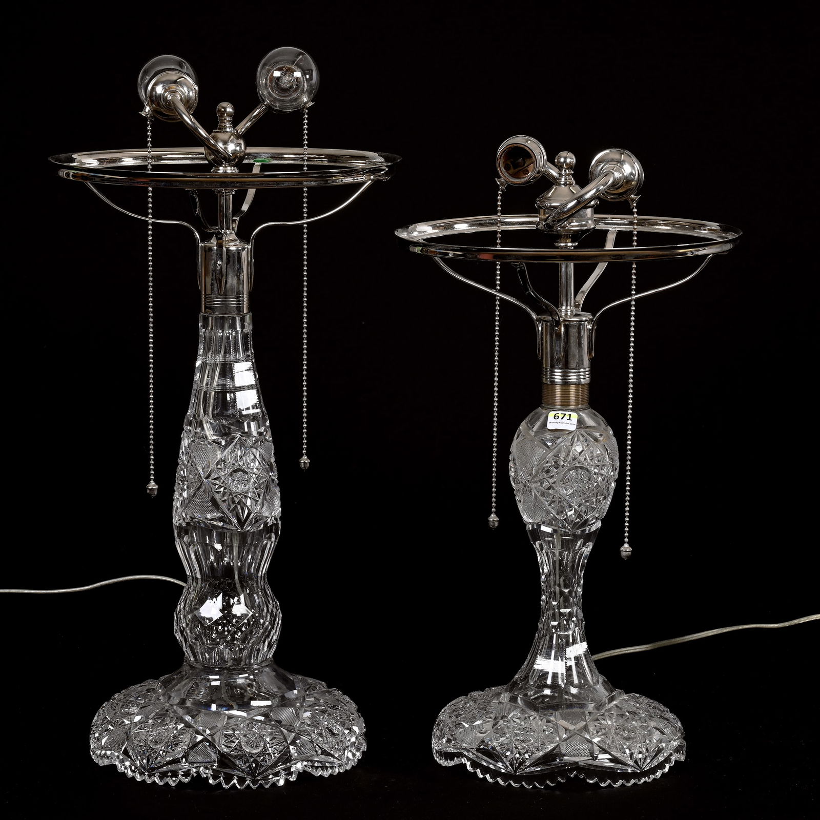 (2) Lamp Bases With Metal Fittings, ABCG (1 of 3)