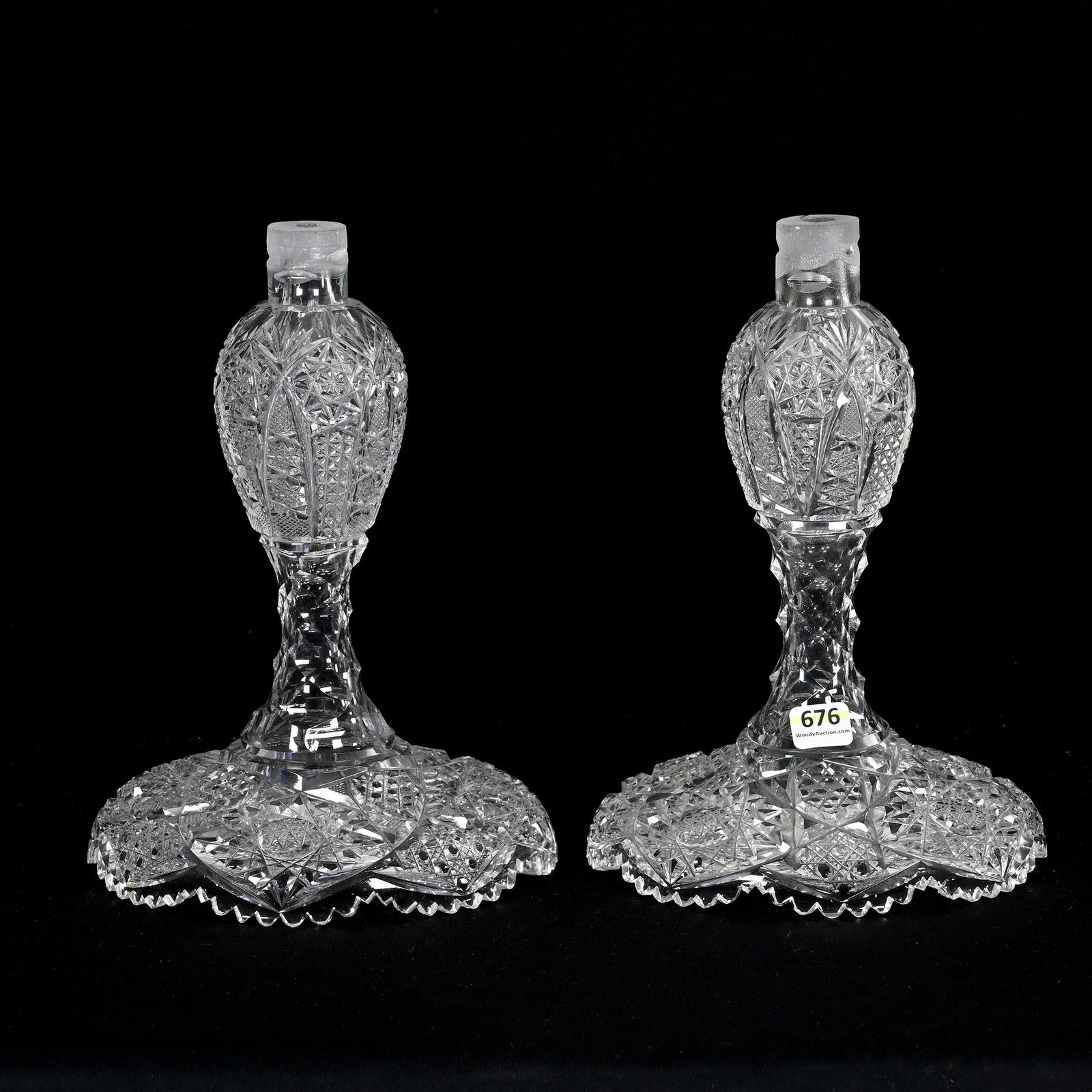 Pair Lamp Bases Only, ABCG, Pattern Matched (1 of 4)