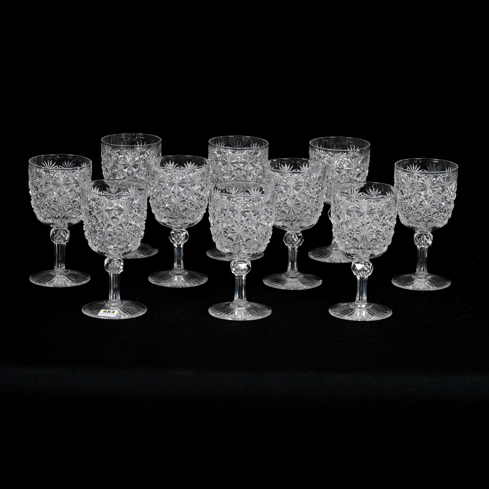 (10) Goblets, American Brilliant Cut Glass (1 of 3)