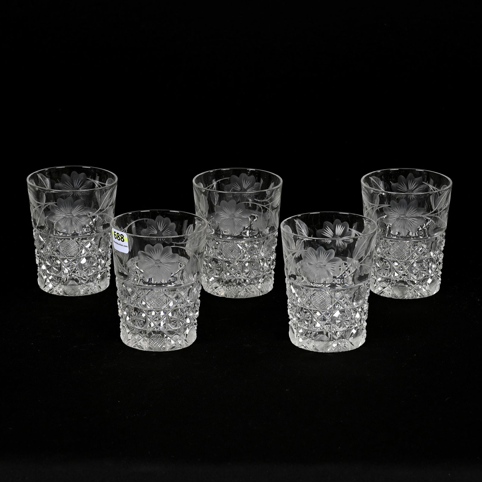 (5) Tumblers, American Brilliant Cut Glass (1 of 3)