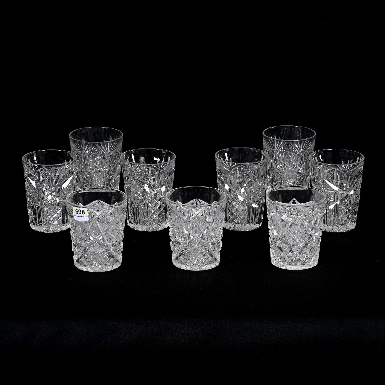 (9) Tumblers, All American Brilliant Cut Glass (1 of 5)