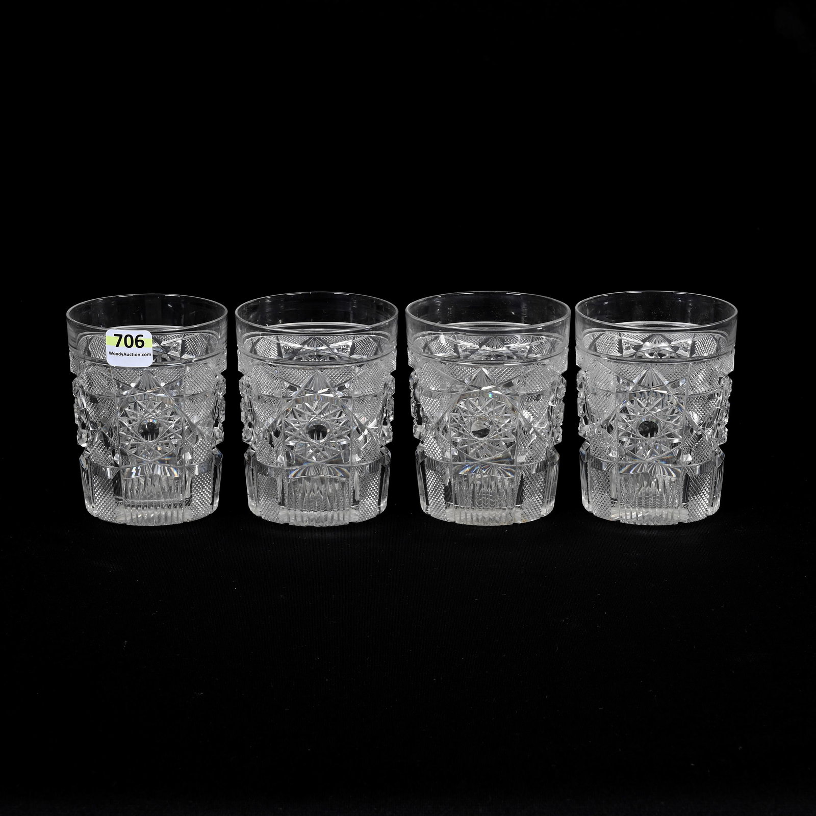 (4) Tumblers, American Brilliant Cut Glass (1 of 3)
