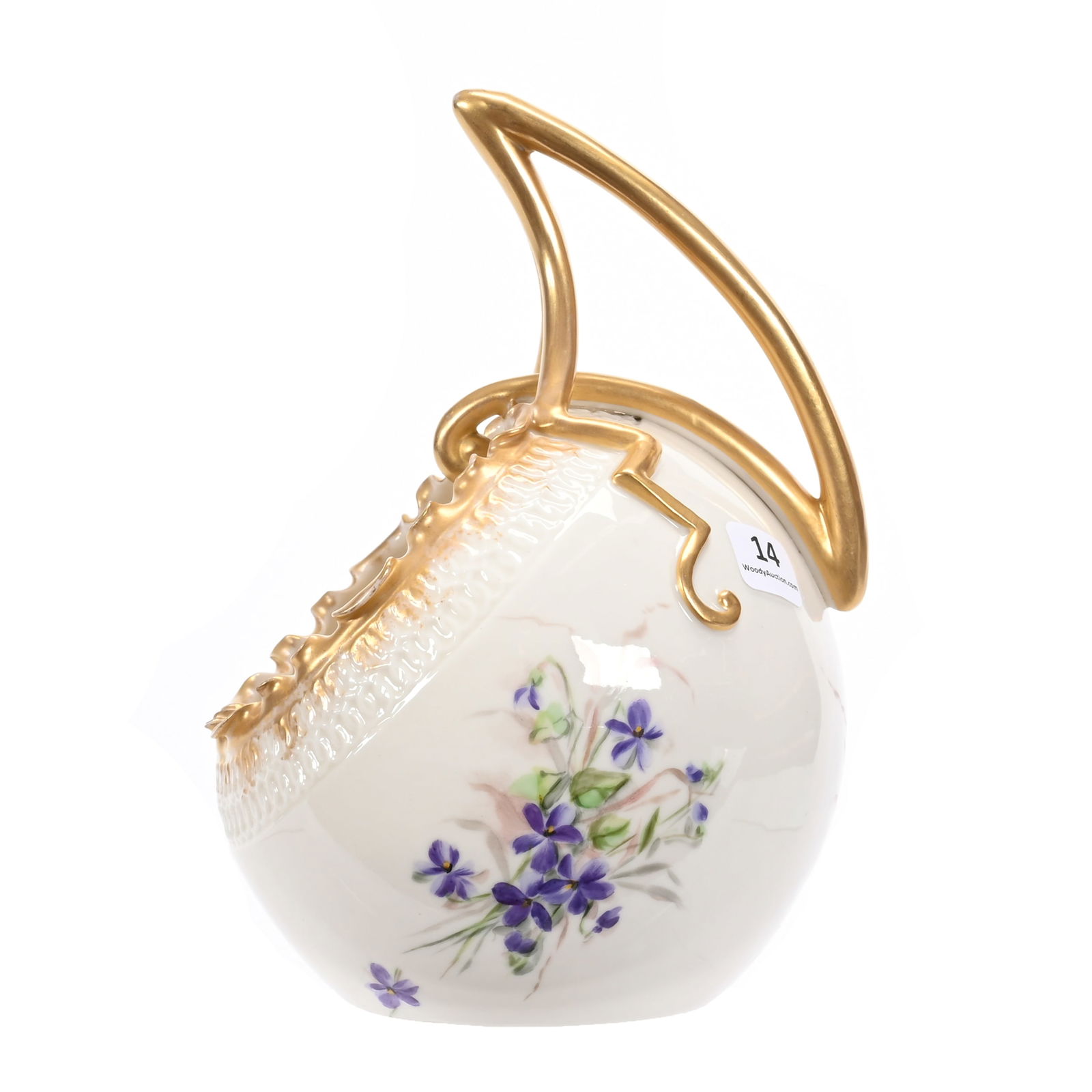 Unique Ball Vase, American Belleek Marked CAC (1 of 3)