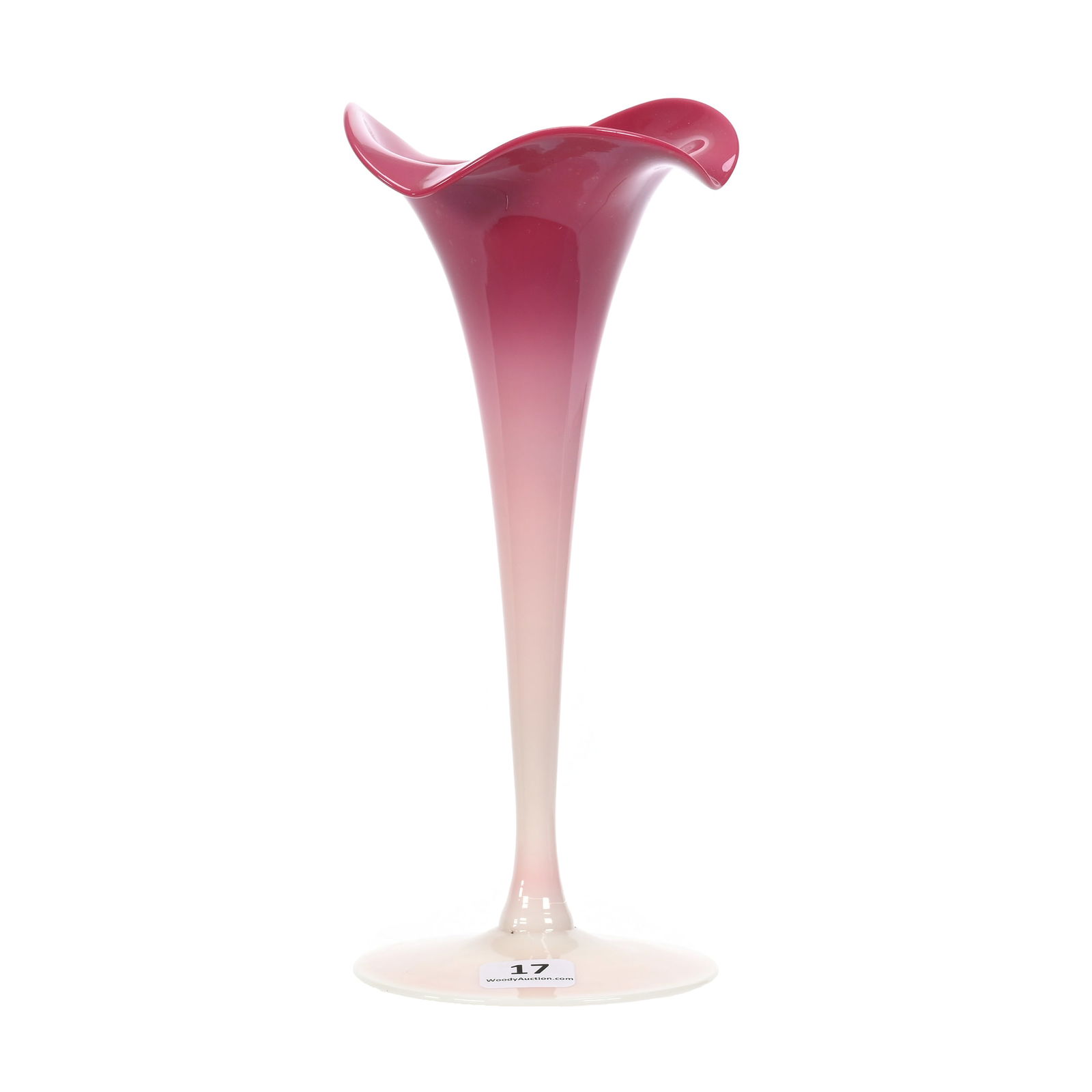 Trumpet Vase, Wild Rose Peachblow Art Glass (1 of 4)