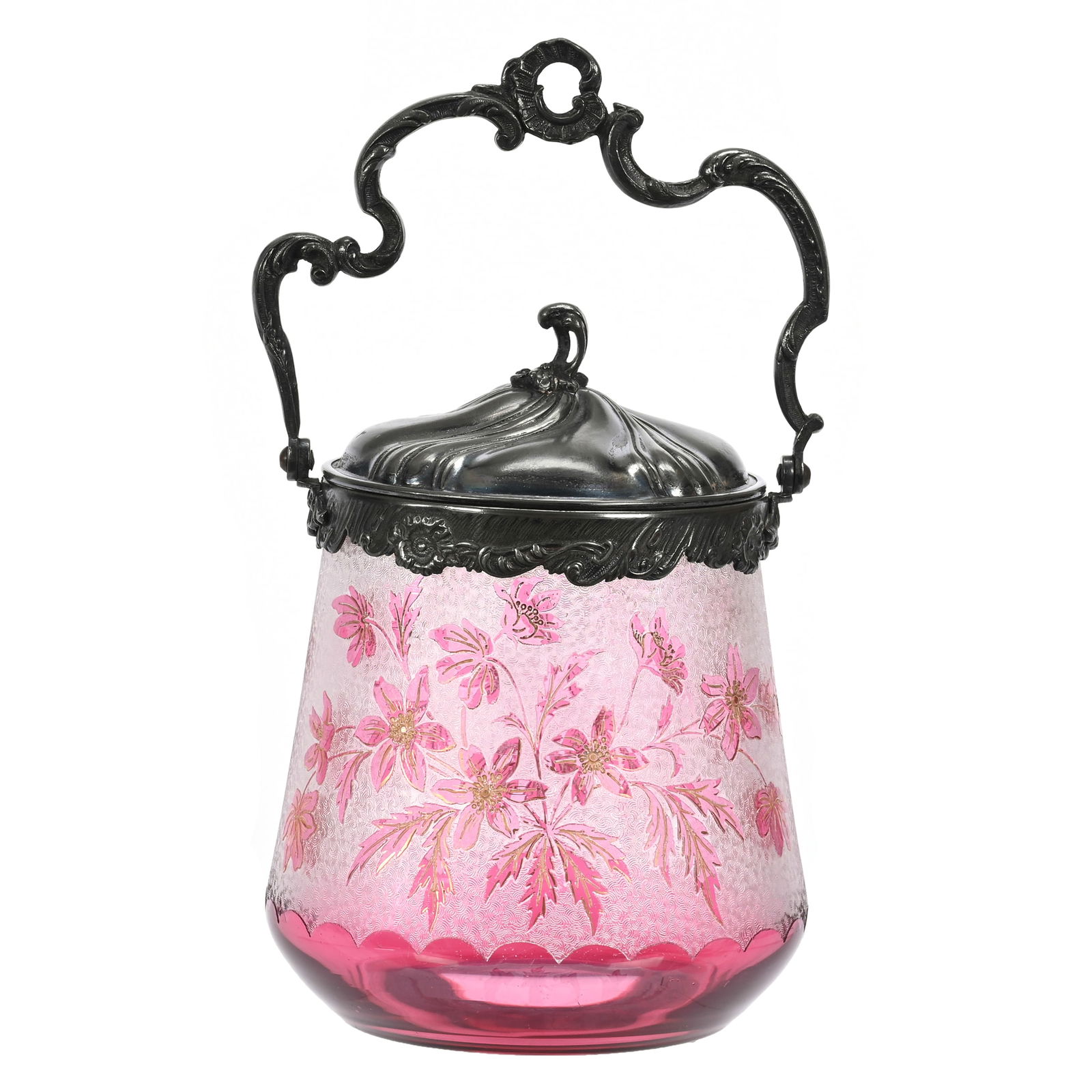 Biscuit Jar Signed St. Louis Cameo Art Glass (1 of 4)