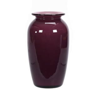 Vase, Unmarked Steuben Plum Jade Art Glass: Vase, Unmarked Steuben Plum Jade Art Glass, 5.25" x 3", Polished Pontil Base, Janice Gill Collection, OH