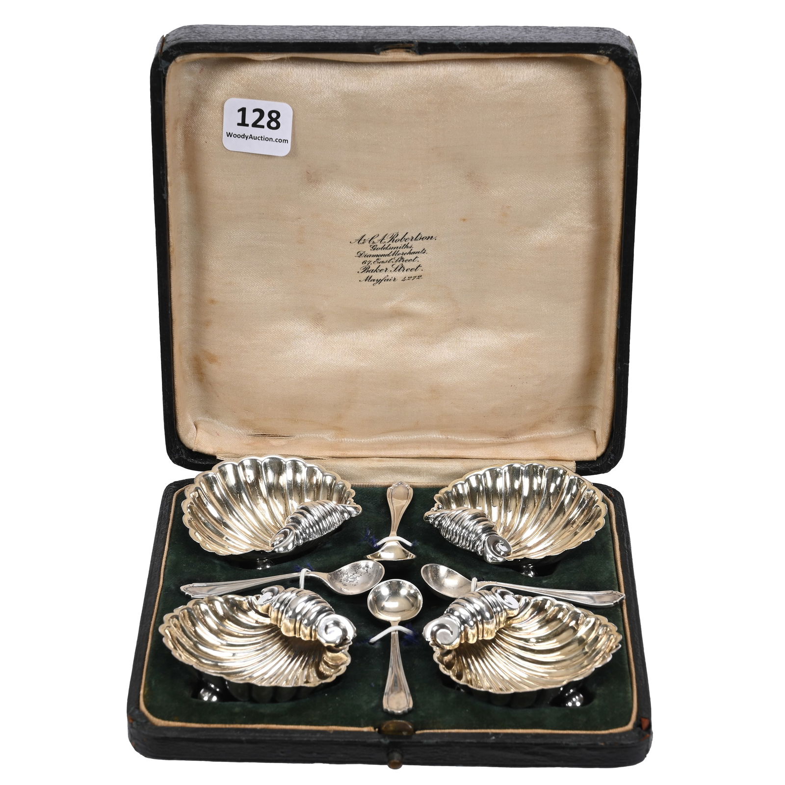 Salt Set, Original Case, Four Piece, Sterling Silver (1 of 5)