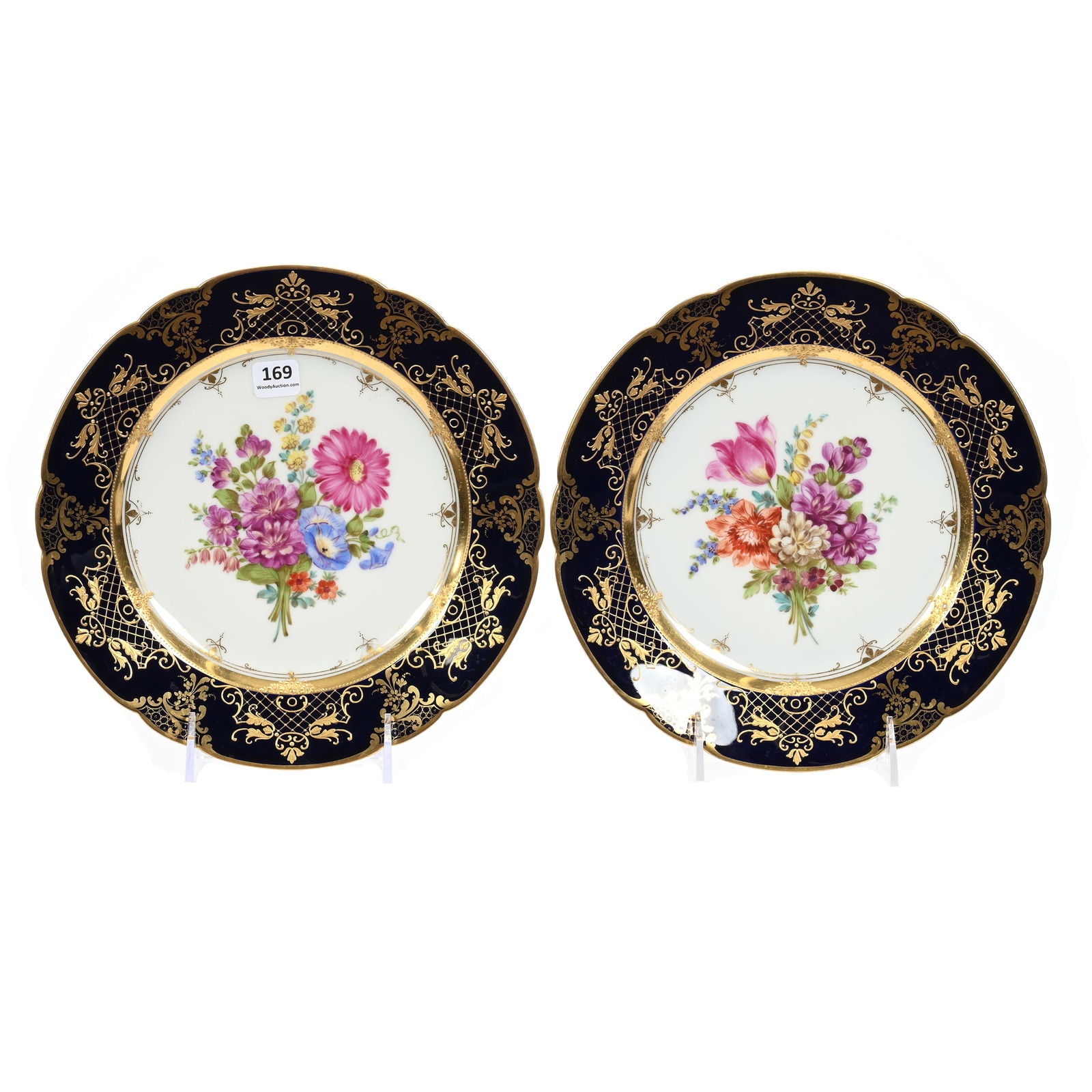 Pair Plates Marked Saxony Dresden (1 of 2)