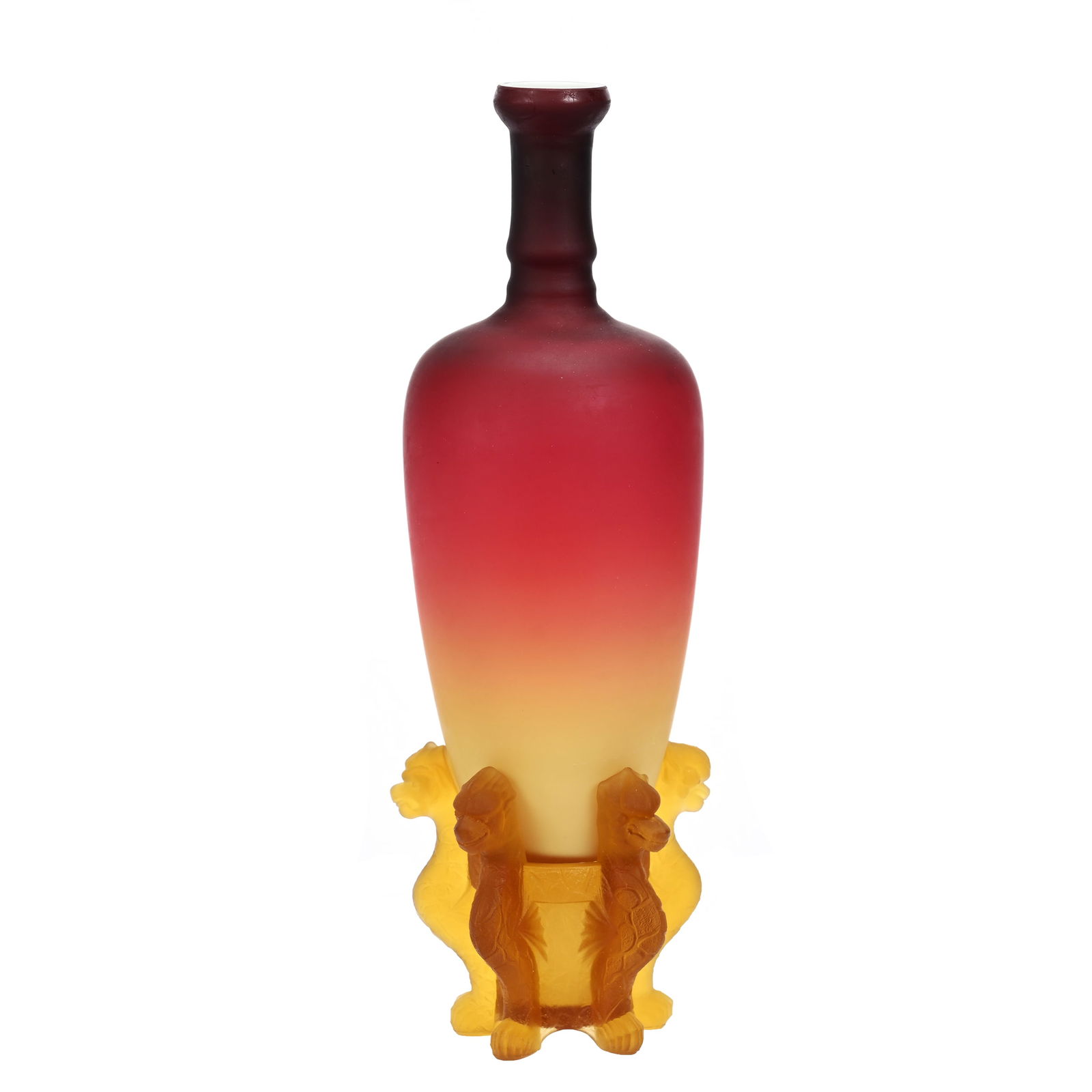 Morgan Vase, Wheeling Satin Peachblow Art Glass (1 of 3)