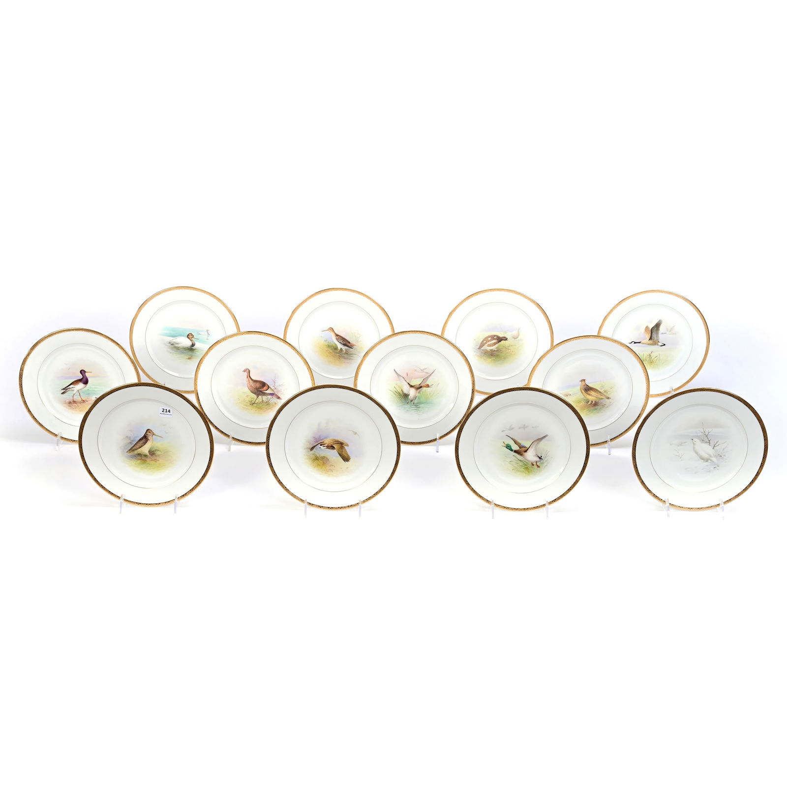 (12) Plates, Game Birds, Lenox Wreath Mark (1 of 4)