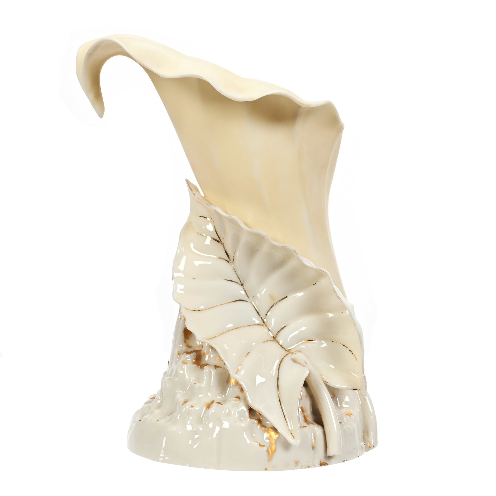 Figural Vase, American Ott & Brewer Belleek: Figural Vase, American Ott & Brewer Belleek, 7" x 5", Circa 1882, Pictured On Front Of Robinson & Feeny's Book - The Official Price Guide To American Pottery And Porcelain, Janice Gill Collection, OH