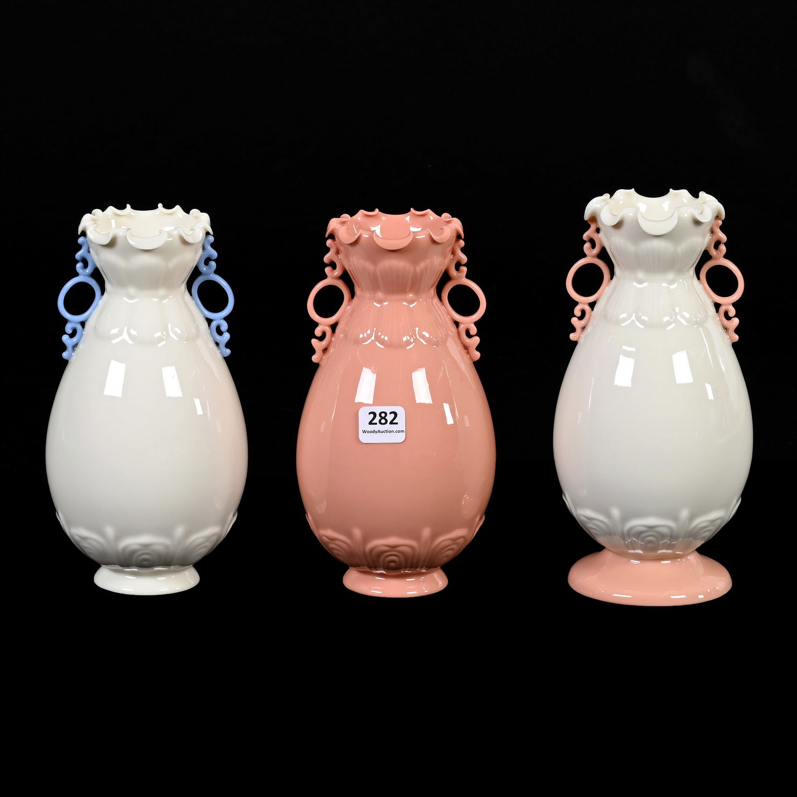 (3) Pedestal Vases, All Marked Lenox Green Wreath (1 of 3)