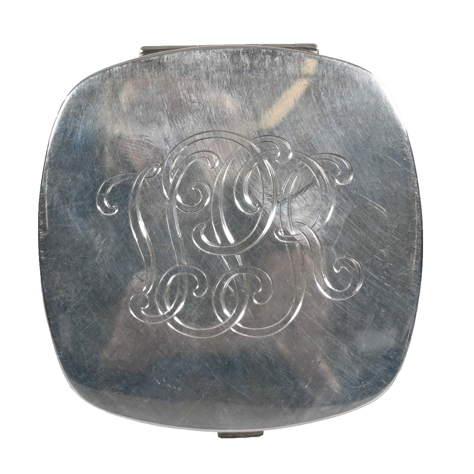 Compact, Sterling Silver Marked Thomae & Son: Compact, Sterling Silver Marked Thomae & Son, 2.75" x 2.75", Circa 1920, With Original Case And Pouch, Each Labeled The Loring Andrews Company Cincinnati, The Case Is 3.5" Square, Janice Gill Collecti