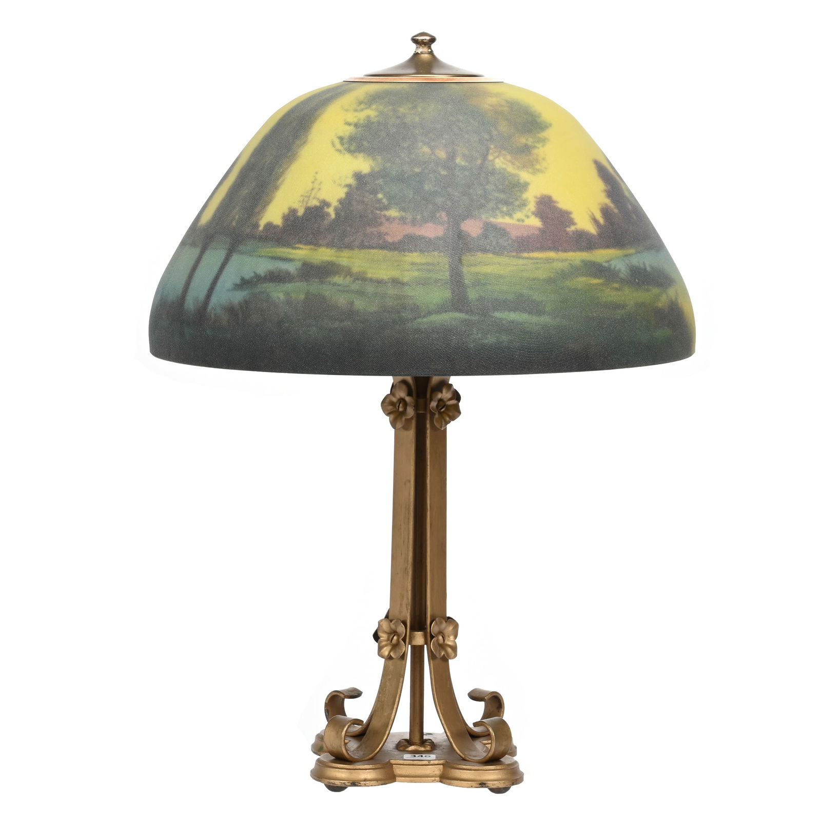 Table Lamp Signed Moe Bridges Reverse Painted Shade (1 of 6)