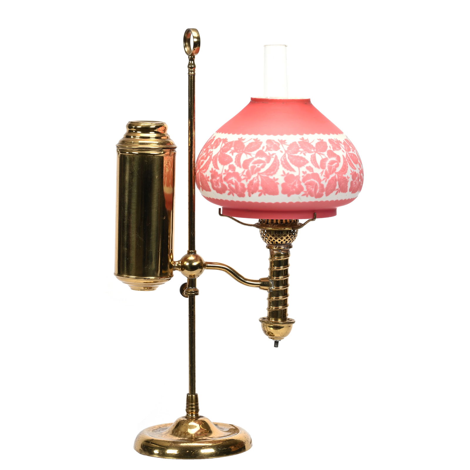 Student Lamp, Mt. Washington Cameo Art Glass Shade (1 of 3)