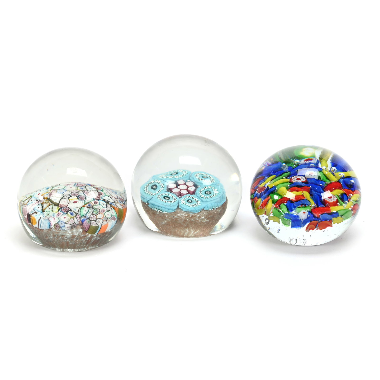 (3) Paperweights, Art Glass, Unmarked (1 of 3)