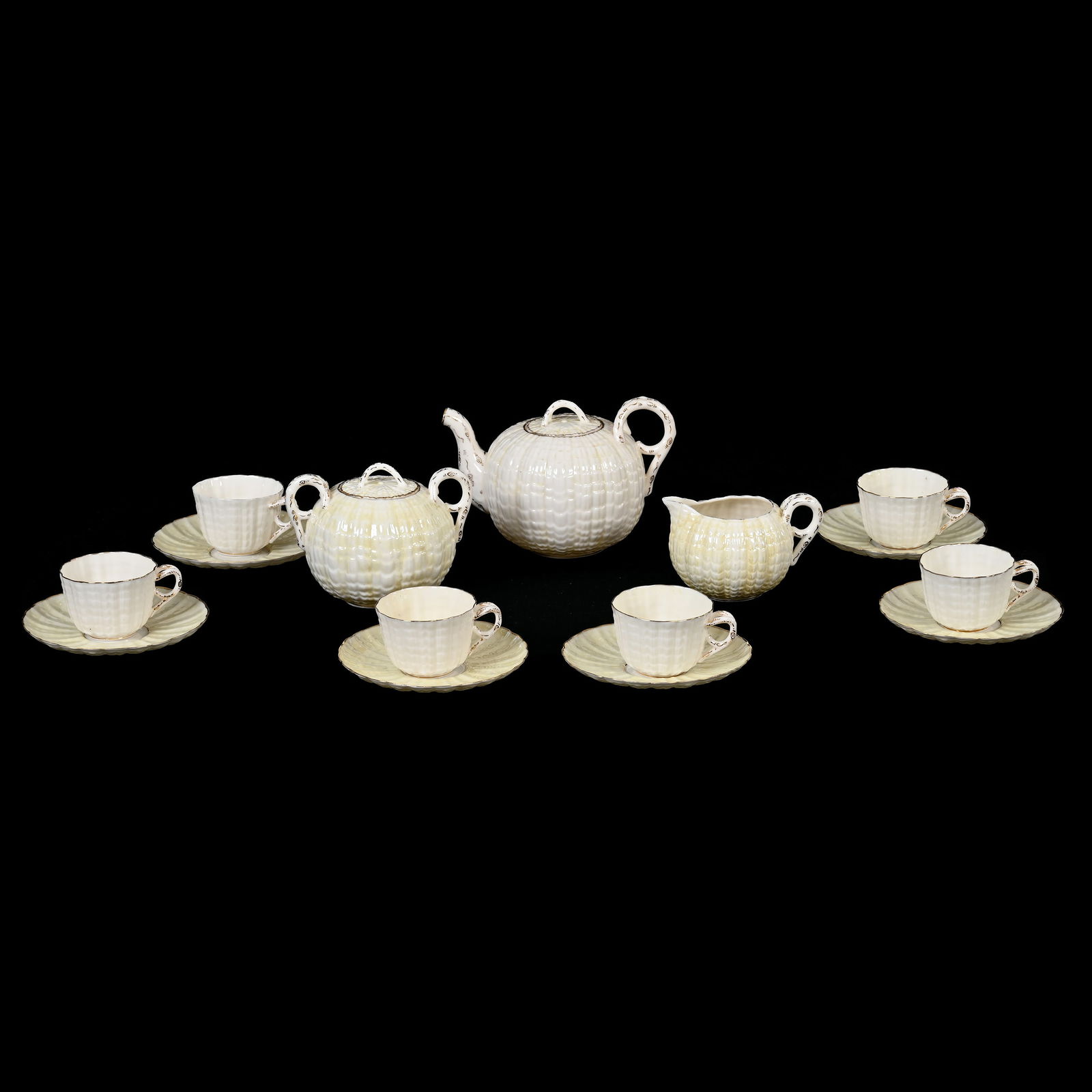 Tea Set, Nine Piece, Ott & Brewer American Belleek (1 of 3)