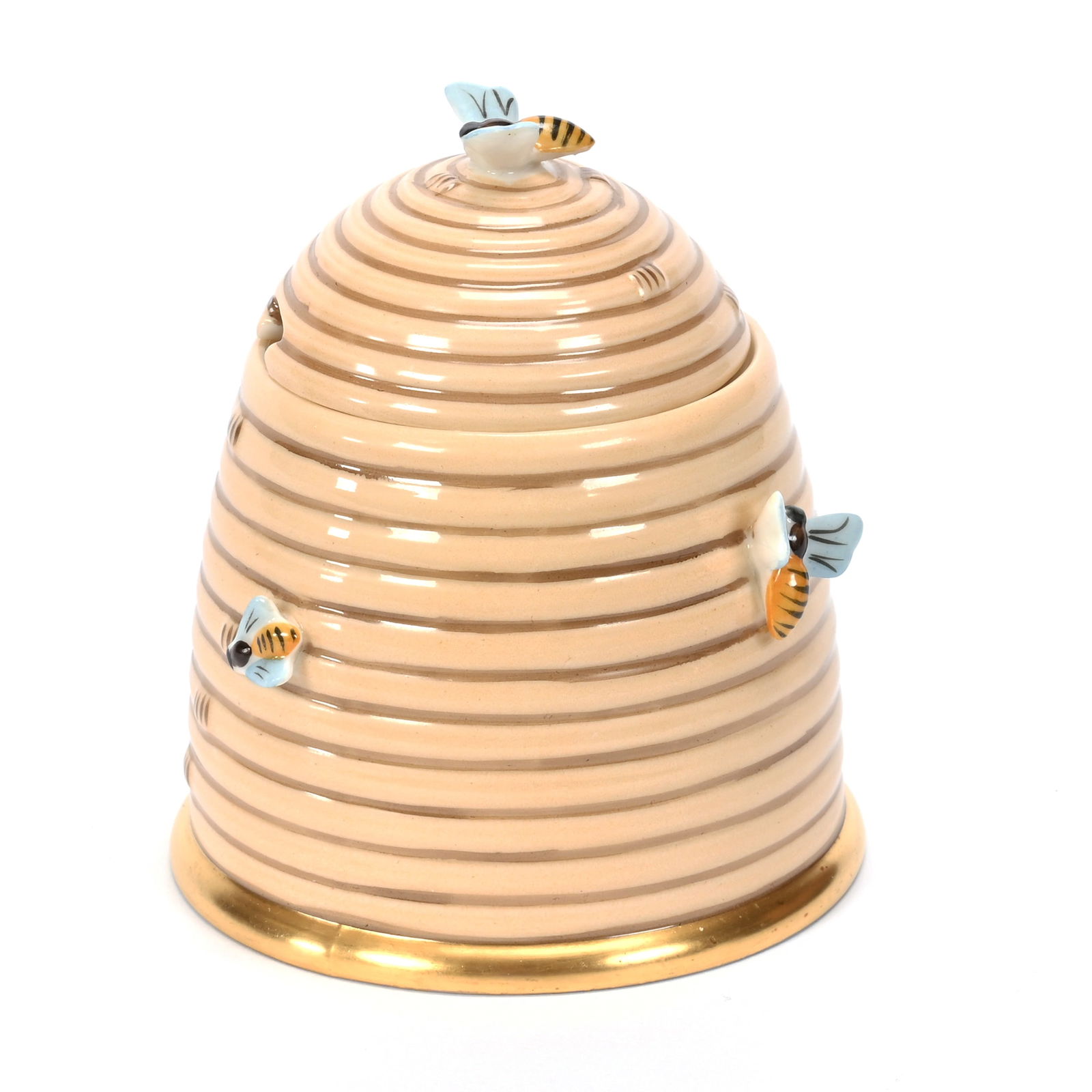 Figural Honey Jar, Lenox Green Wreath/USA Mark (1 of 3)