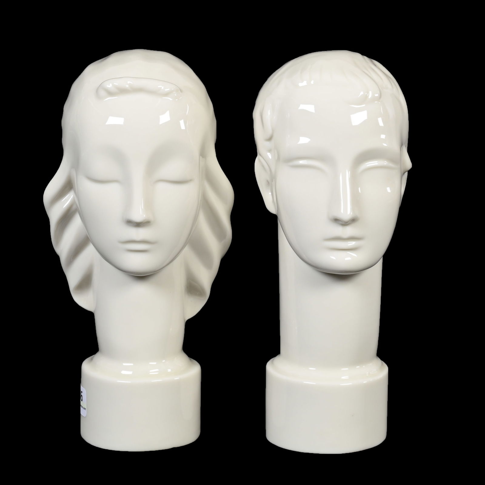 (2) Bust Sculptures, Marked Lenox Wreath/USA (1 of 3)