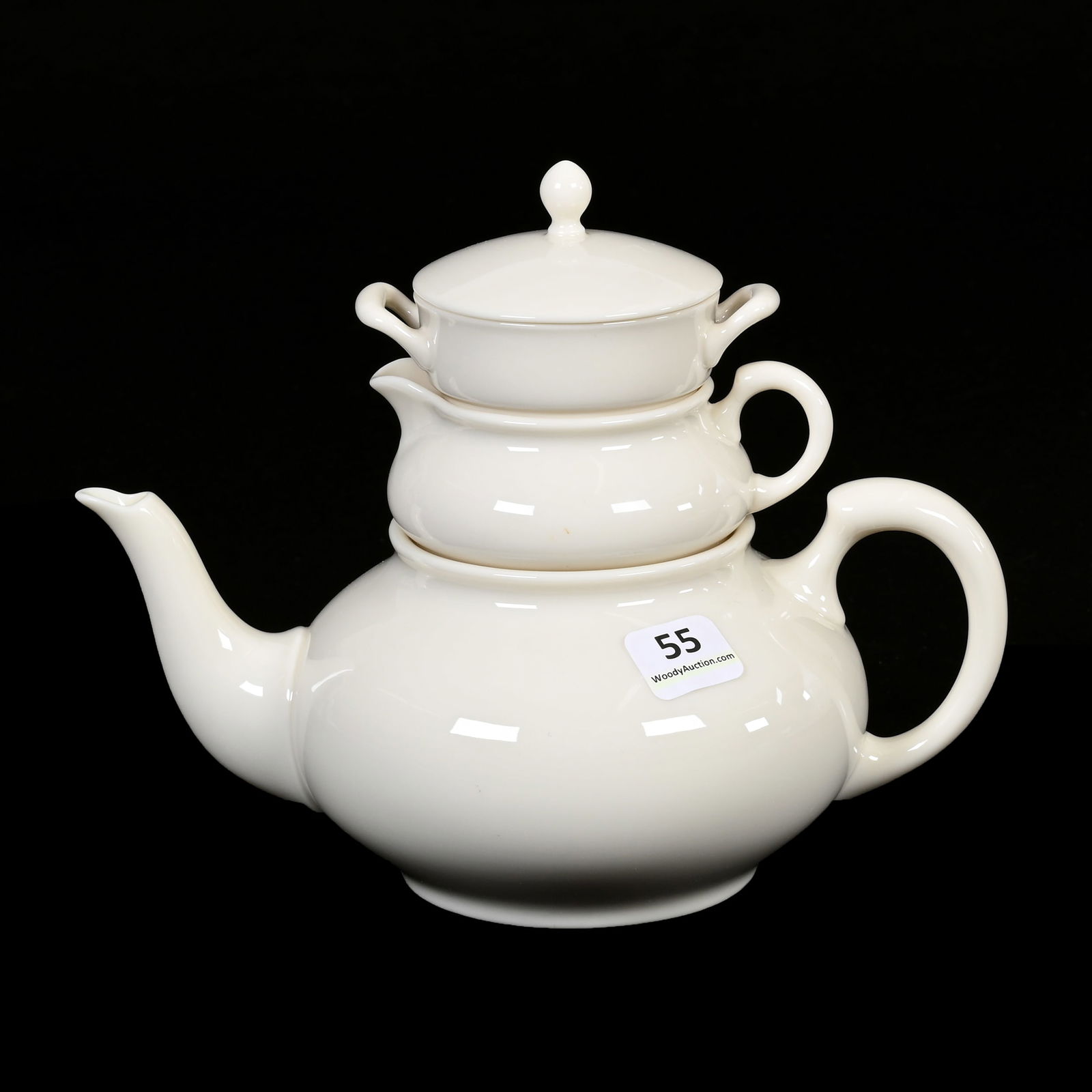 Combination Tea Set, Lenox Green Wreath/USA Mark (1 of 3)