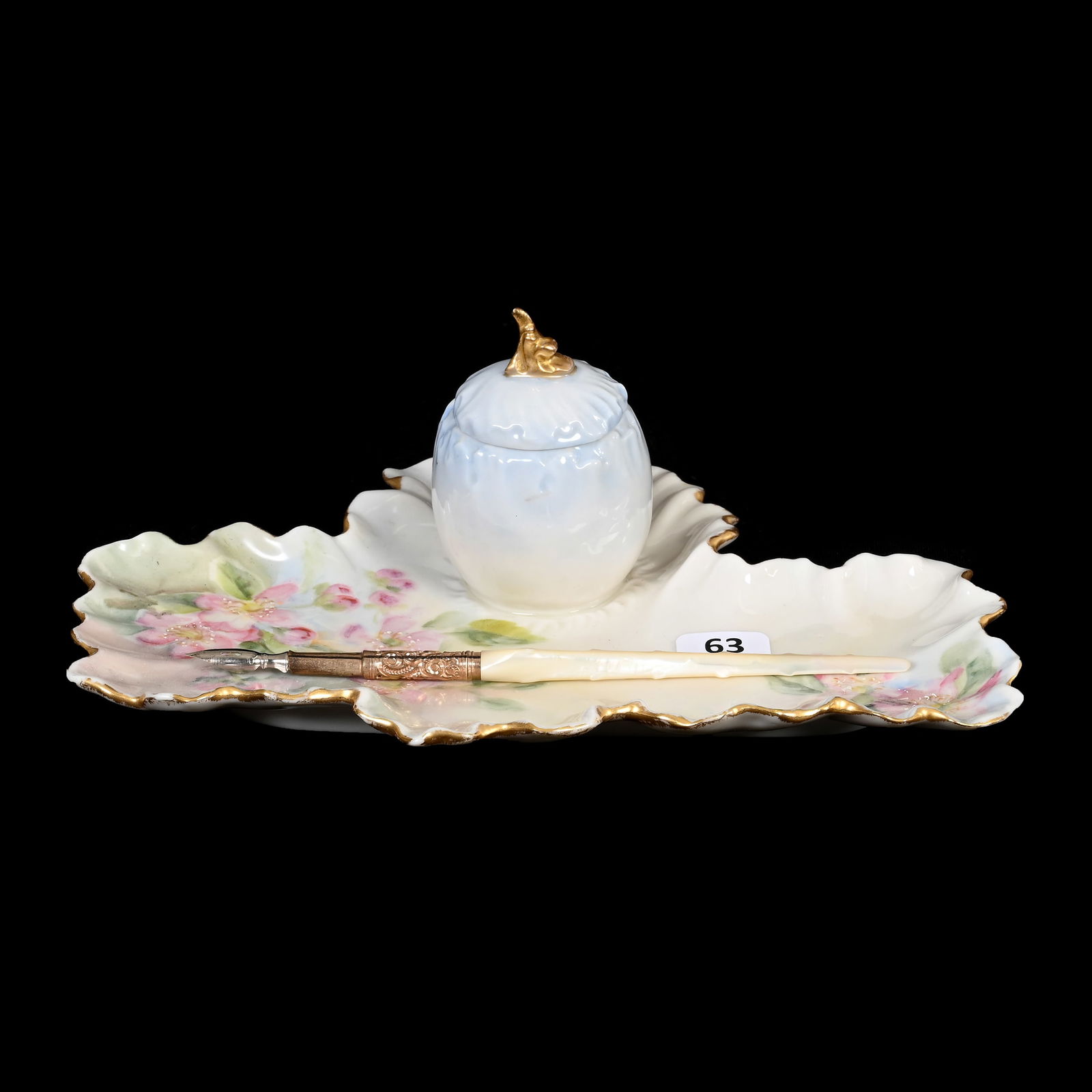 Inkwell/Pen Tray, American CAC Belleek Mark (1 of 3)