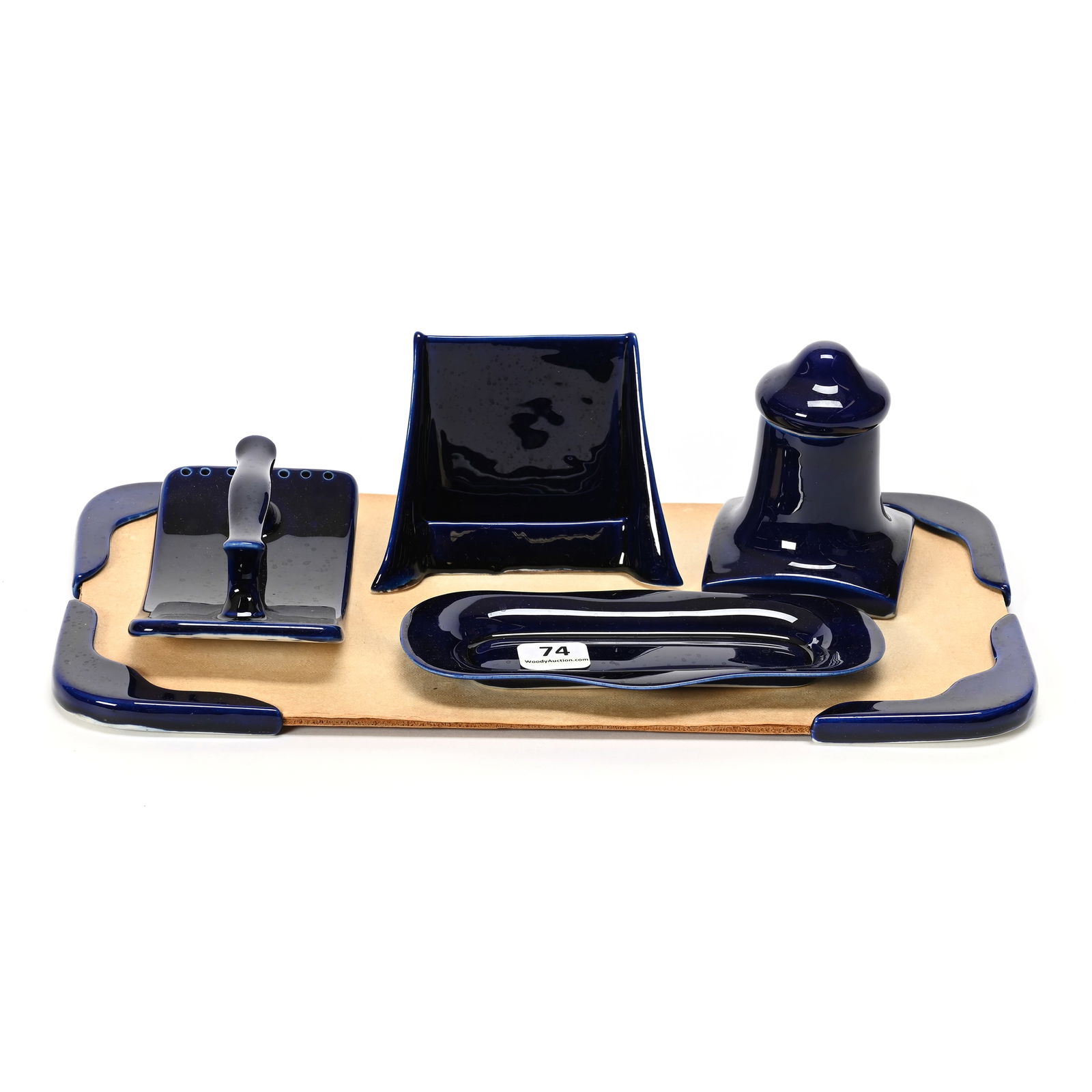 Desk Set, Five Piece, Lenox Green Wreath Mark (1 of 3)