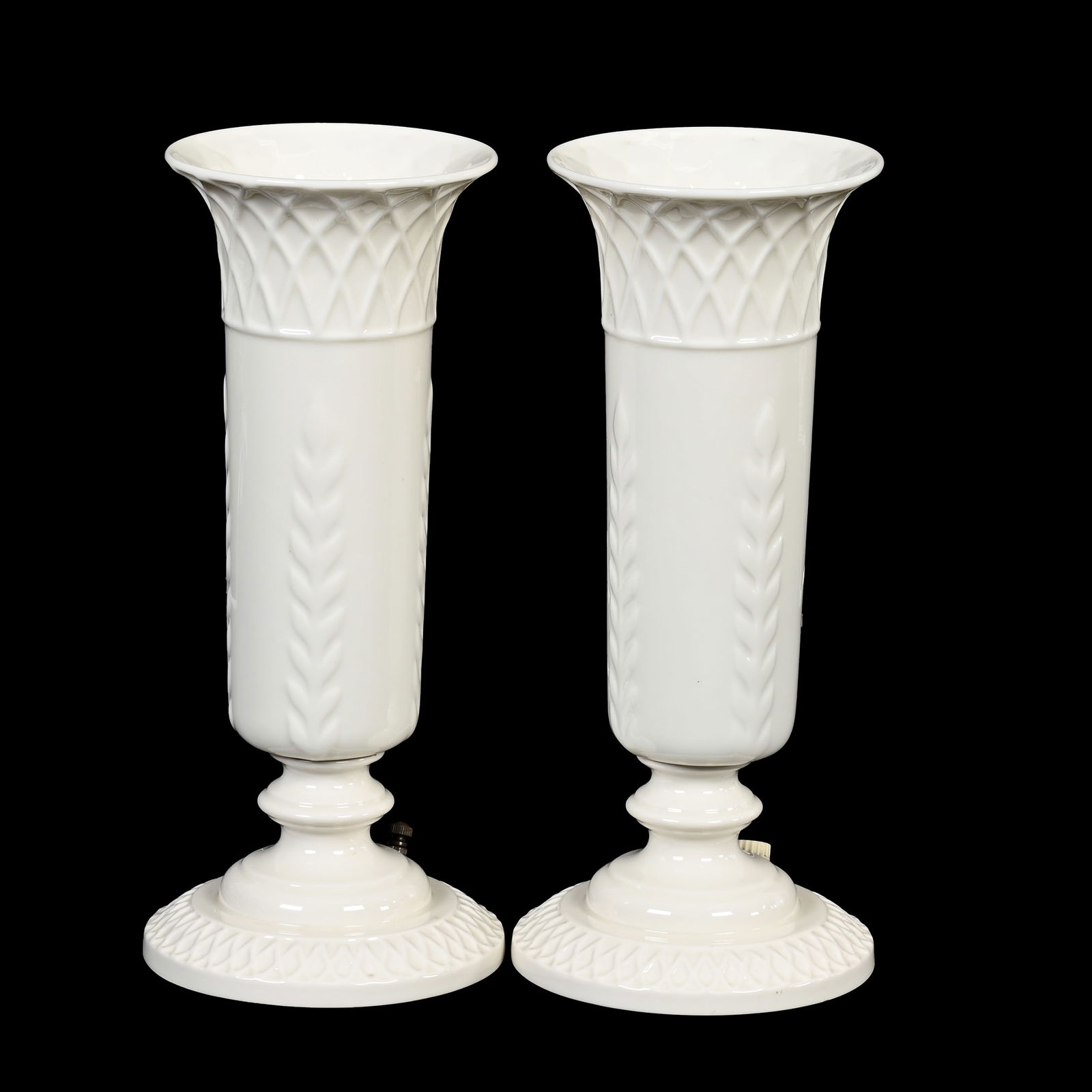 Pair Torchiere Style Dresser Lamps, Unmarked Lenox (1 of 3)