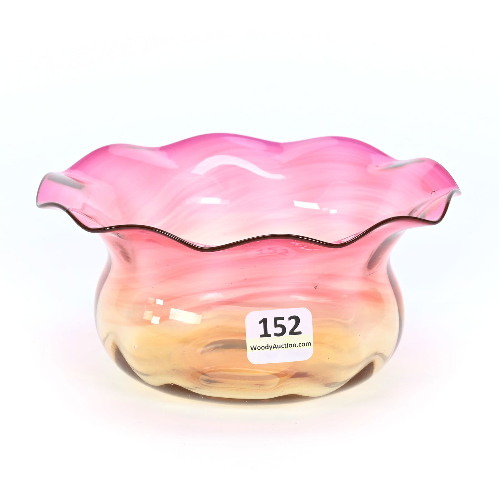 Spittoon Shaped Bowl, Amberina Art Glass (1 of 3)