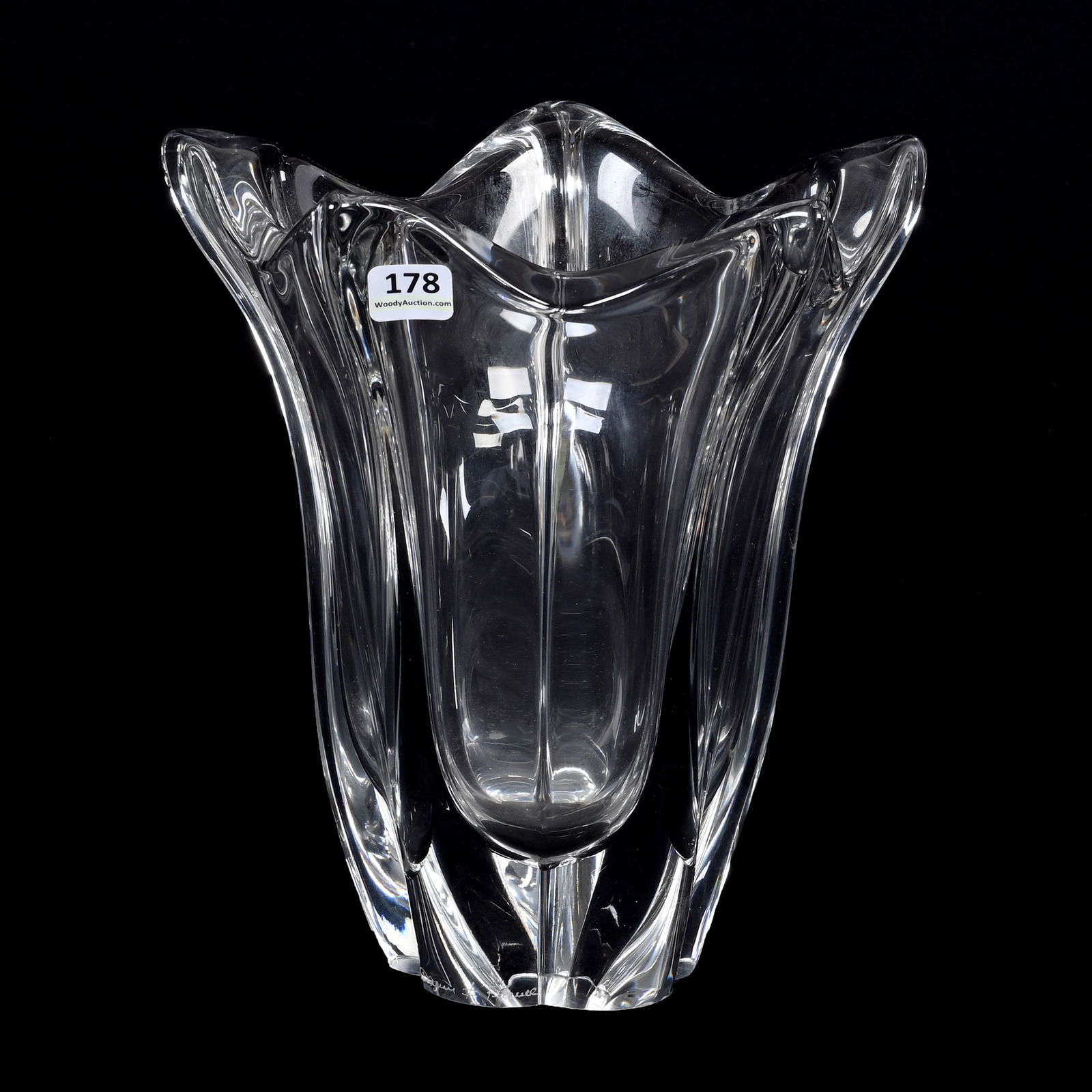 Vase Signed Daum France, Clear Crystal (1 of 4)