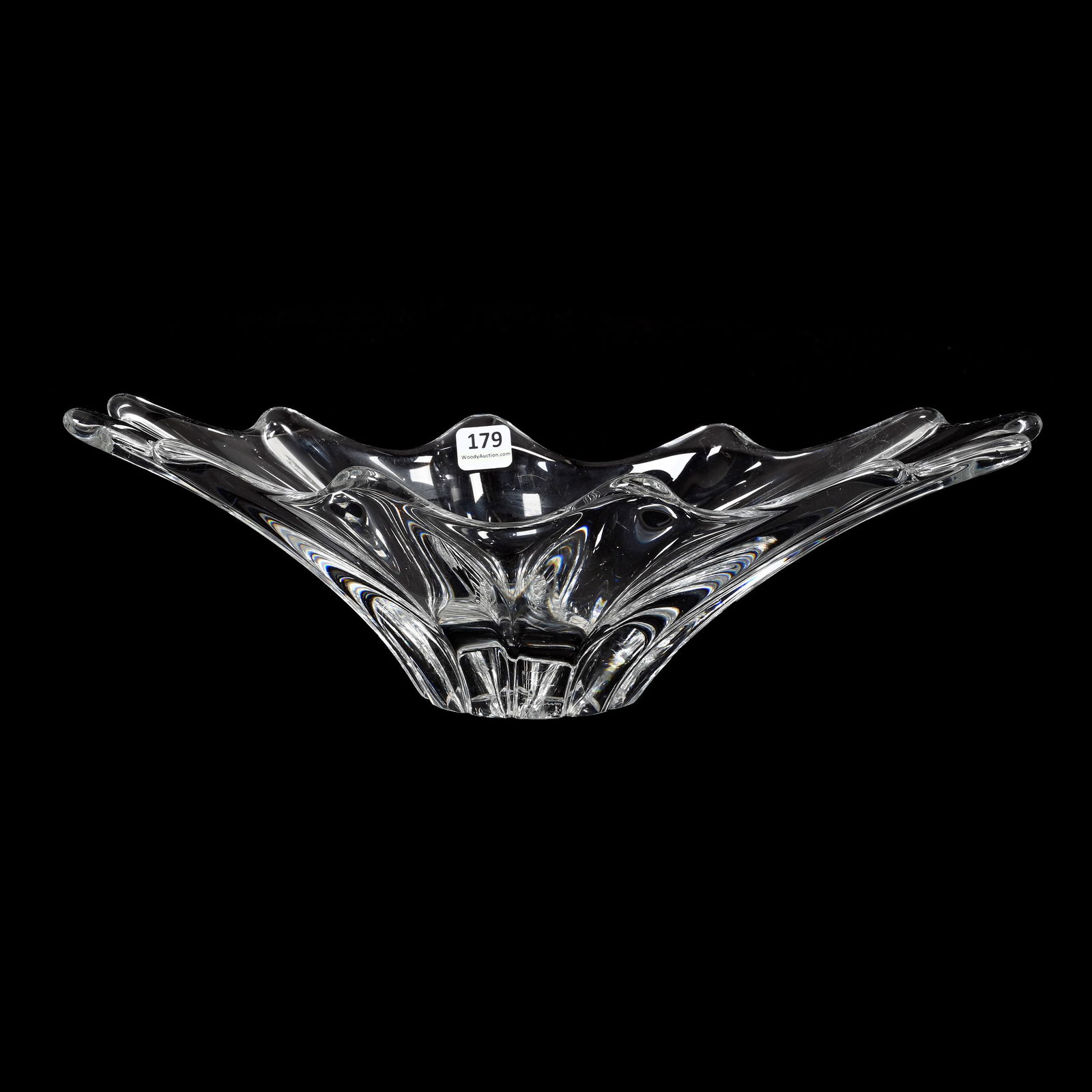 Flared Vase Signed Daum France, Clear Crystal (1 of 4)