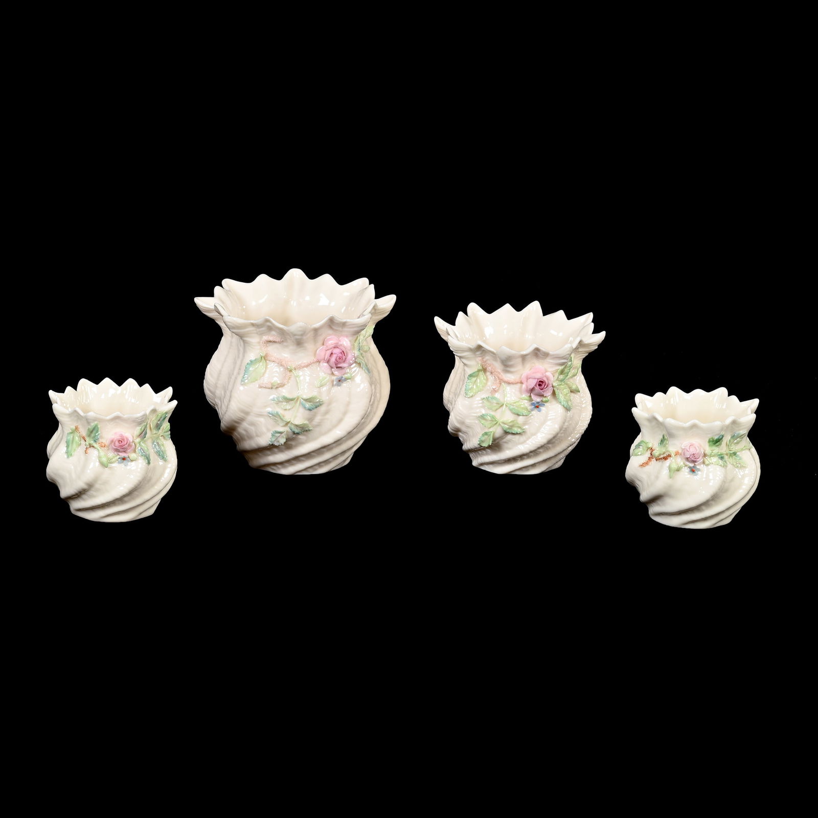 (4) Irish Belleek Vases, All Same Mold (1 of 3)