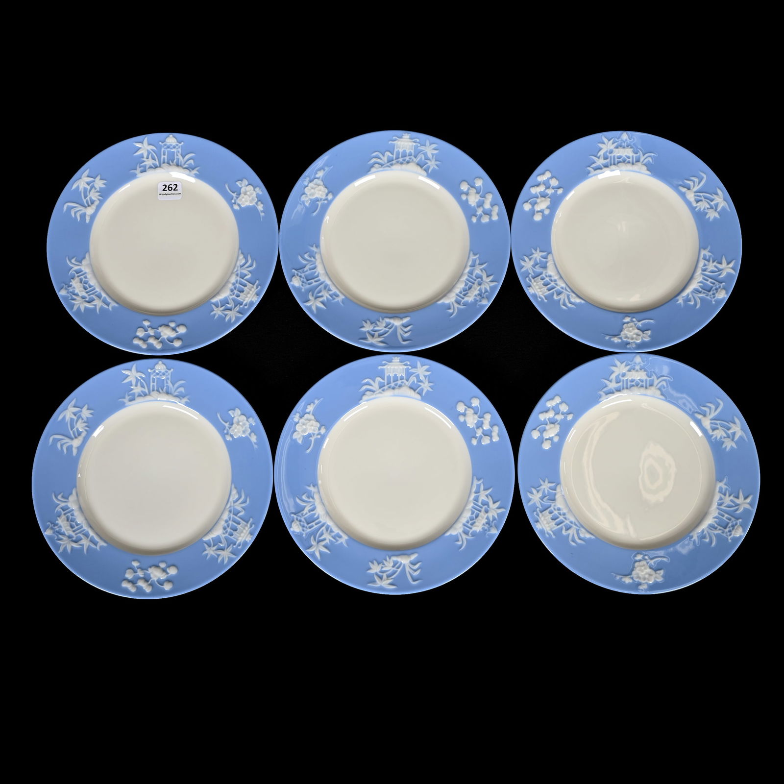(6) Luncheon Plates, Lenox Green Wreath Mark (1 of 3)