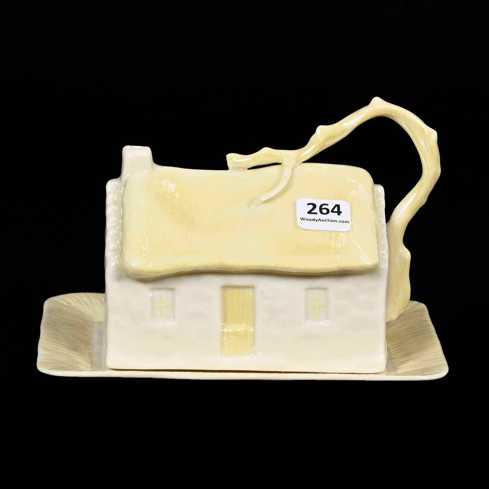 Figural Butterdish, Irish Belleek, 6th Green Mark (1 of 3)