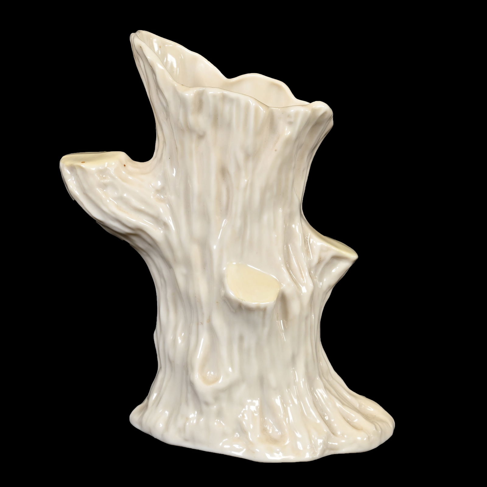 Tree Stump Vase, Irish Belleek 6th Green Mark (1 of 3)