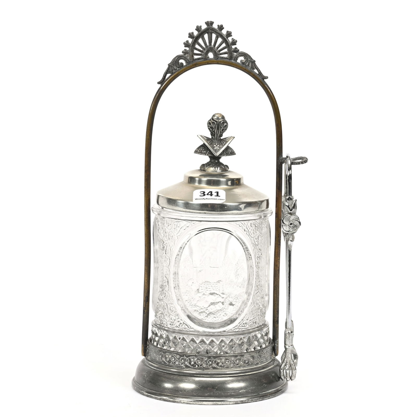 Victorian Pickle Castor, Clear Pattern Glass Insert (1 of 4)