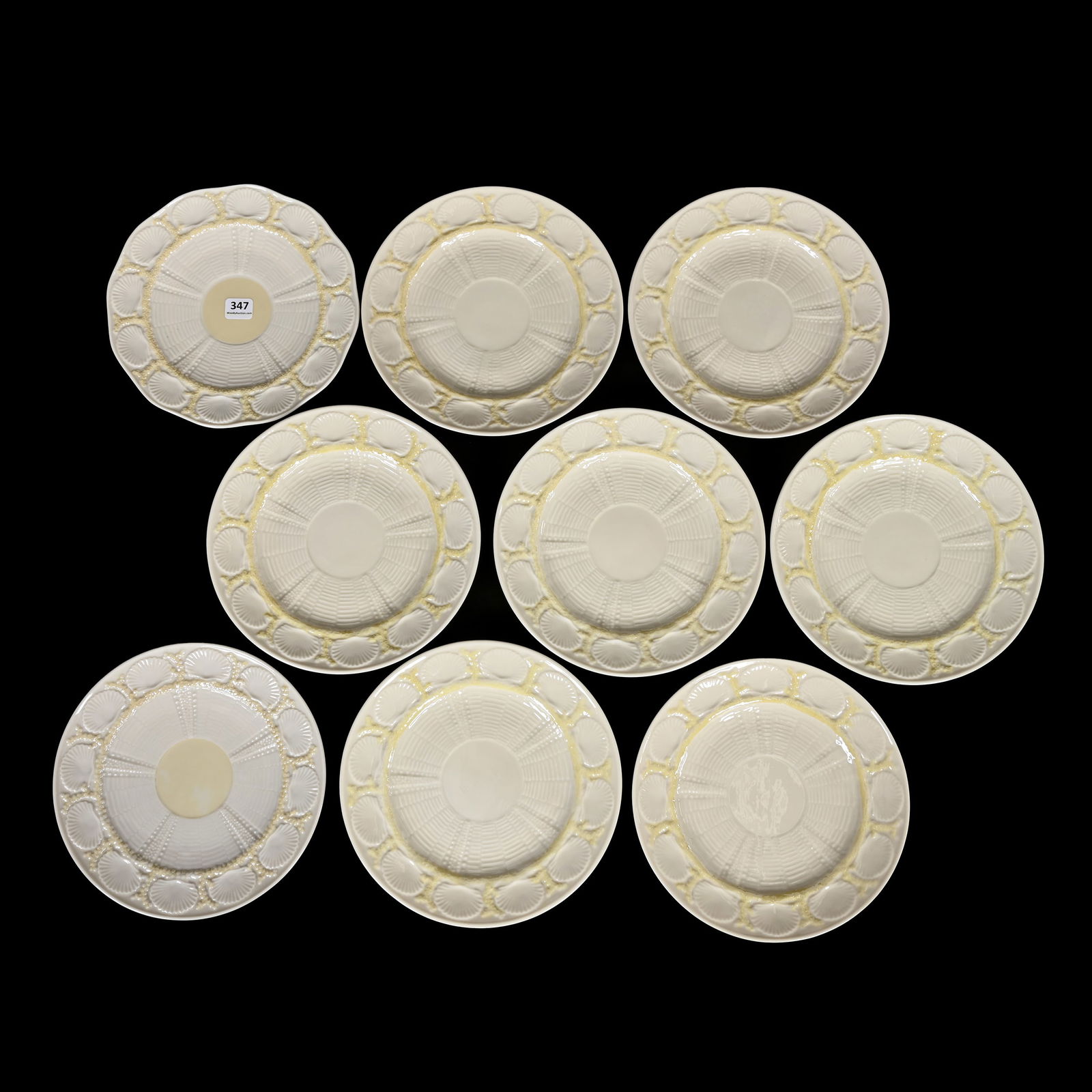 (9) Plates, Irish Belleek, 4th,5th & 6th Green Marks (1 of 3)