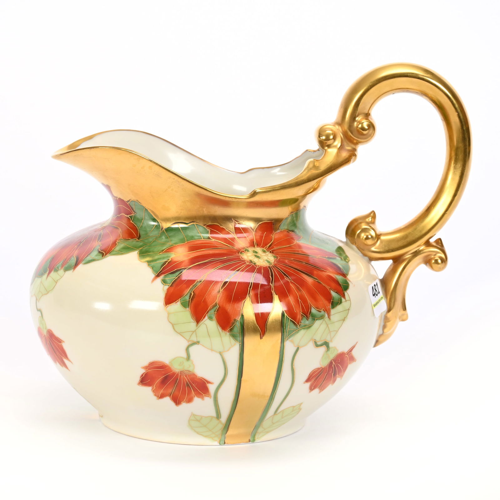 Pitcher Marked Pickard, Poinsettia Conventional (1 of 4)