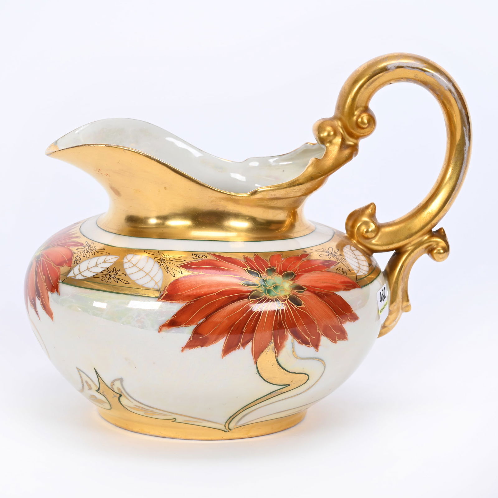Pitcher Marked Pickard, Poinsettia & Lustre (1 of 4)