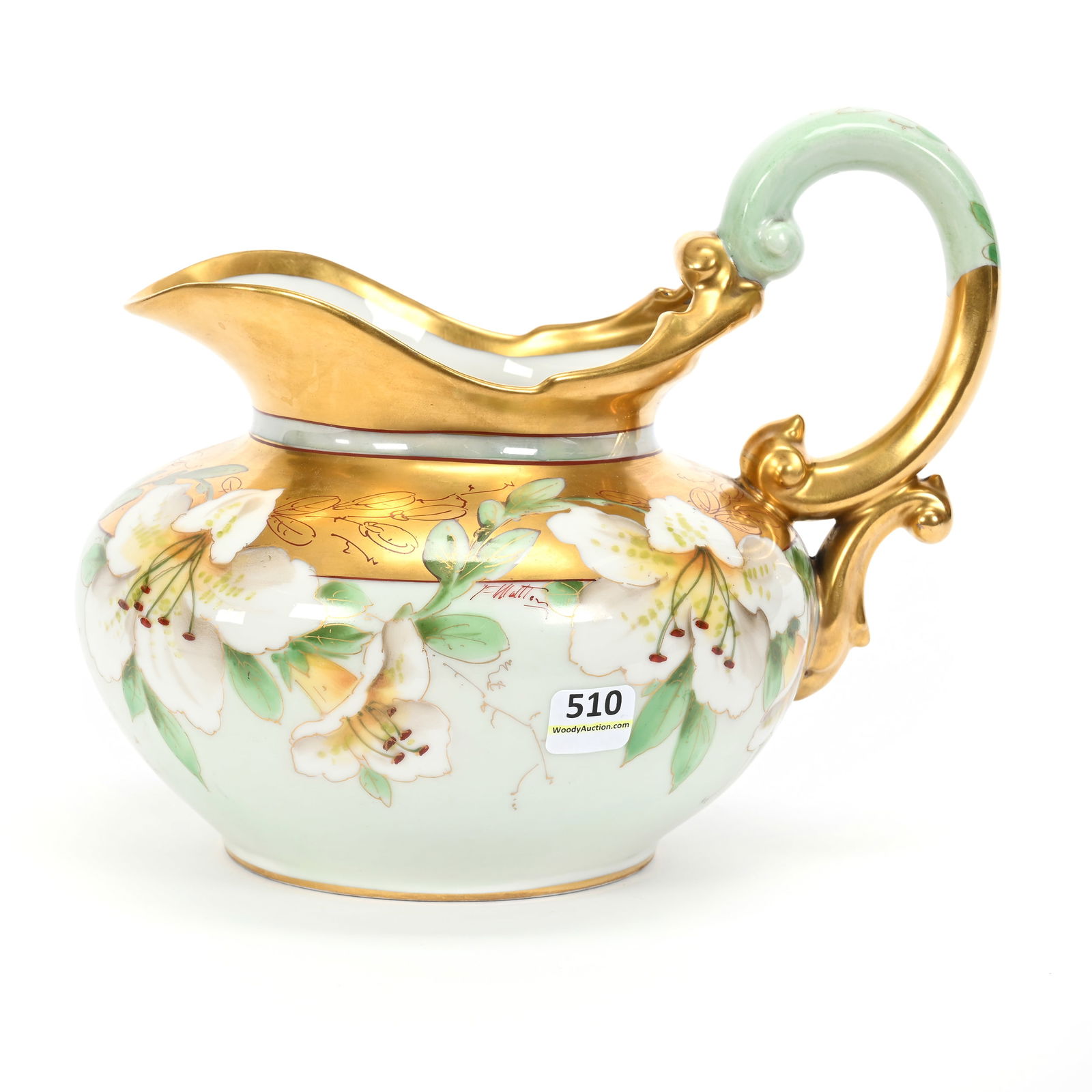 Pitcher Marked Pickard, White Lily Decor (1 of 4)