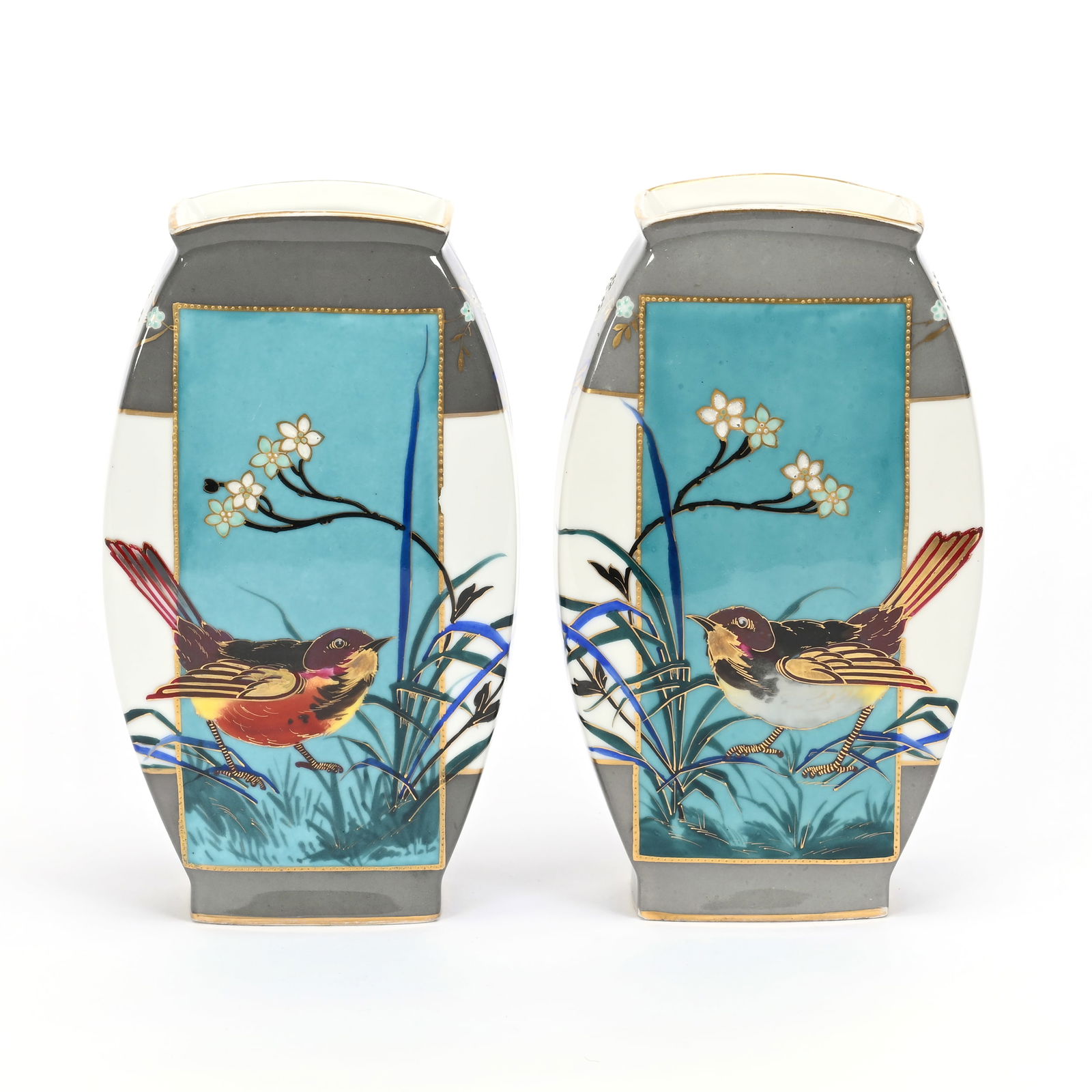 Pair Vases, Early Theodore Haviland Mark #23 (1 of 3)