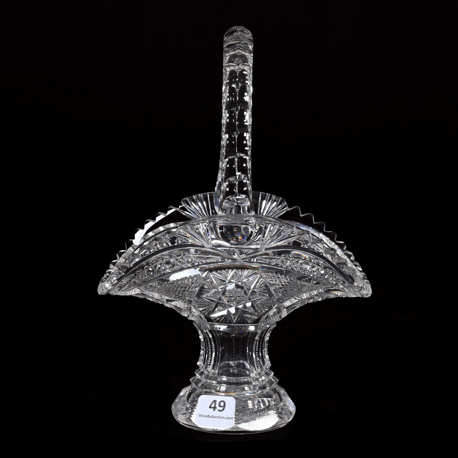 Small Easter Basket, American Brilliant Cut Glass (1 of 3)