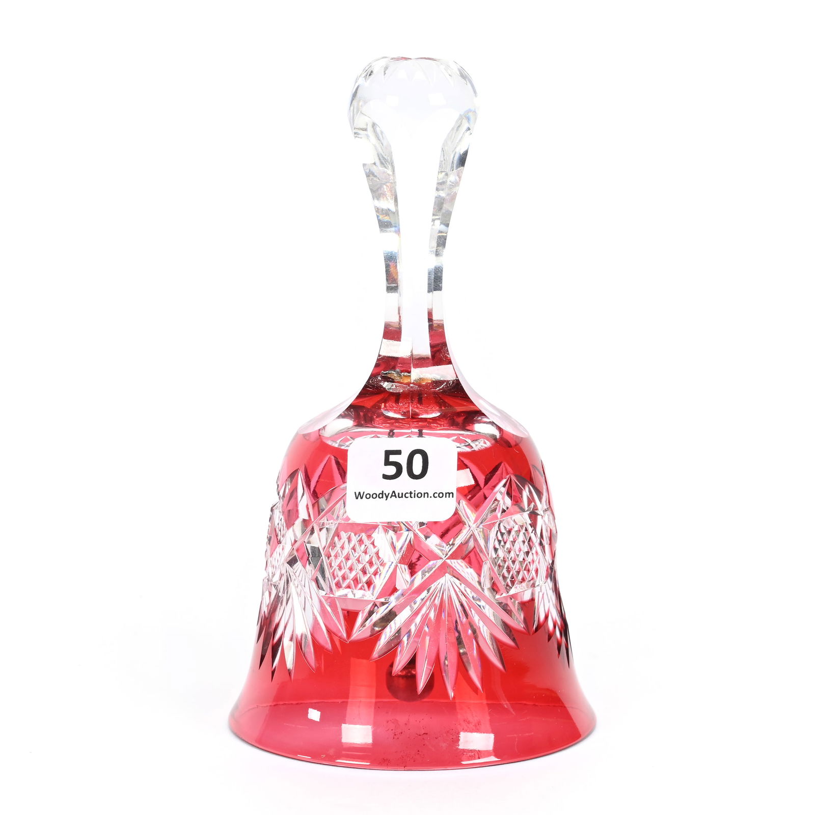 Dinner Bell, American Brilliant Cut Glass, Red Cut To Clear (1 of 2)