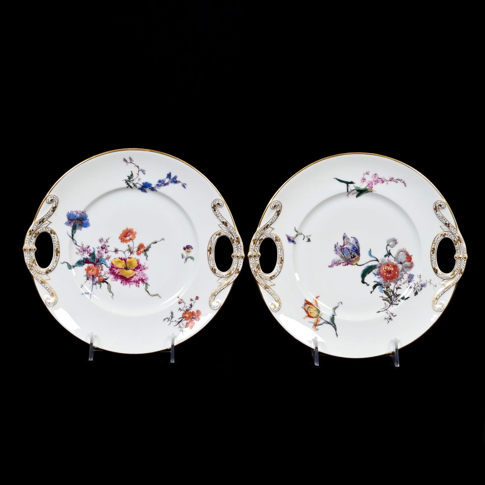 Pair Cake Plates Marked Haviland & Co. (1 of 2)